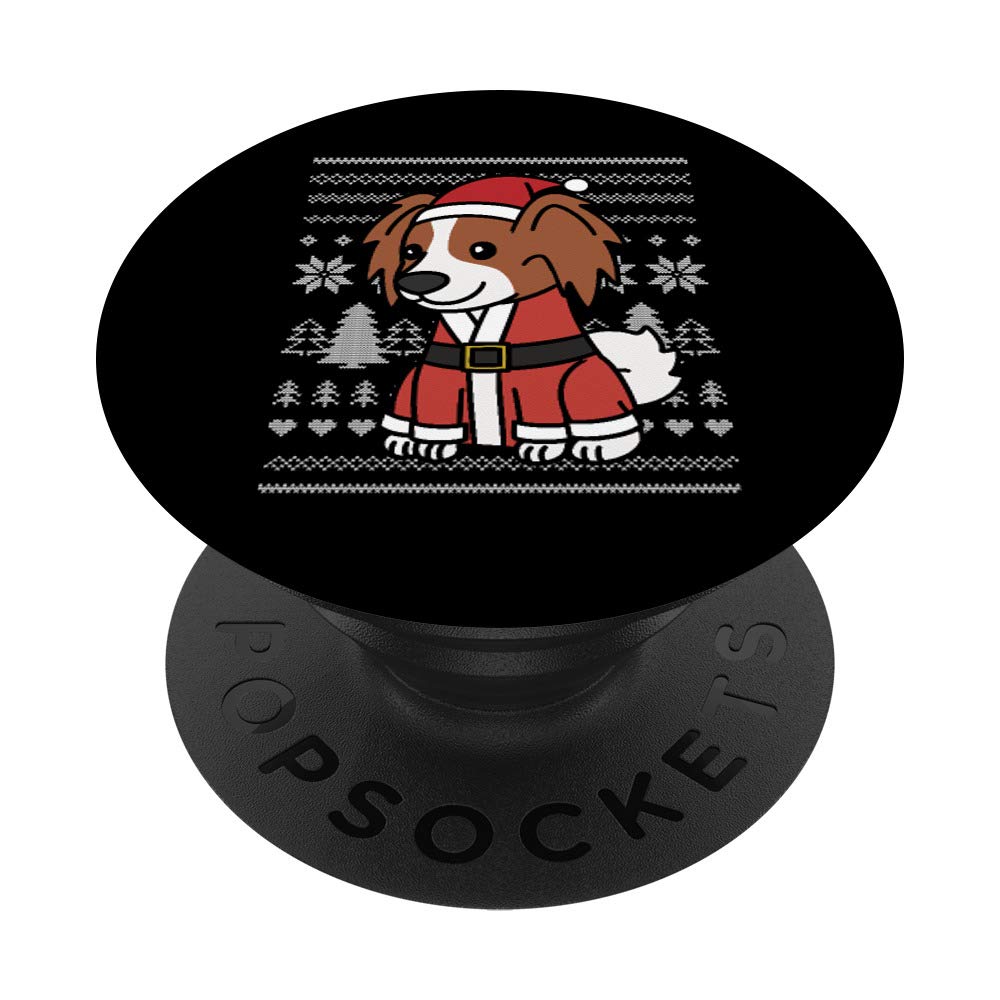 Cartoon Papillon Funny Dog Christmas Gift - PopSockets Phone Grip & Stand for iPhone, Samsung, Tablets - Perfect for Holiday Gifts, Pet Lovers & Daily Phone Use