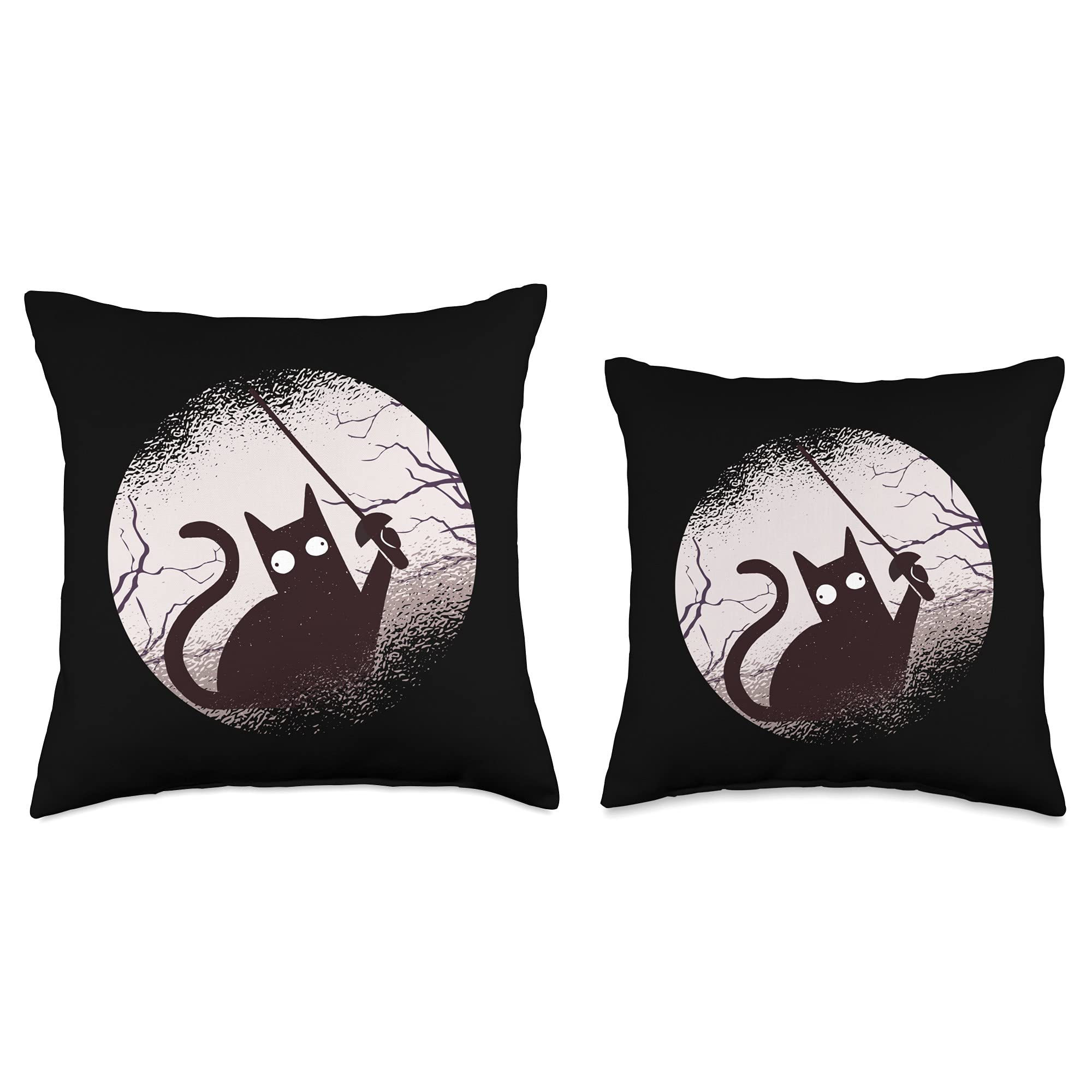 Fencing Game Throw Pillow - Gamer & Sports Enthusiast Gift - Soft Cat Design for Home Decor, Gaming Room, and Sports Themed Bedroom