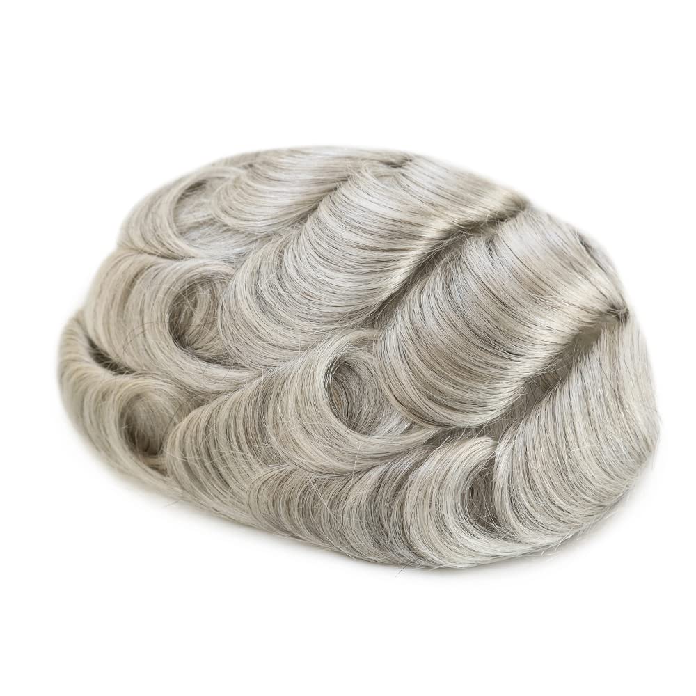 Premium Men's Hair Replacement System - Ultra Thin Skin V-Looped Human Hair Toupee #580 - Natural Brown Hairpiece for Thinning Hair & Baldness - Perfect for Daily Wear, Special Occasions & Confidence Boost