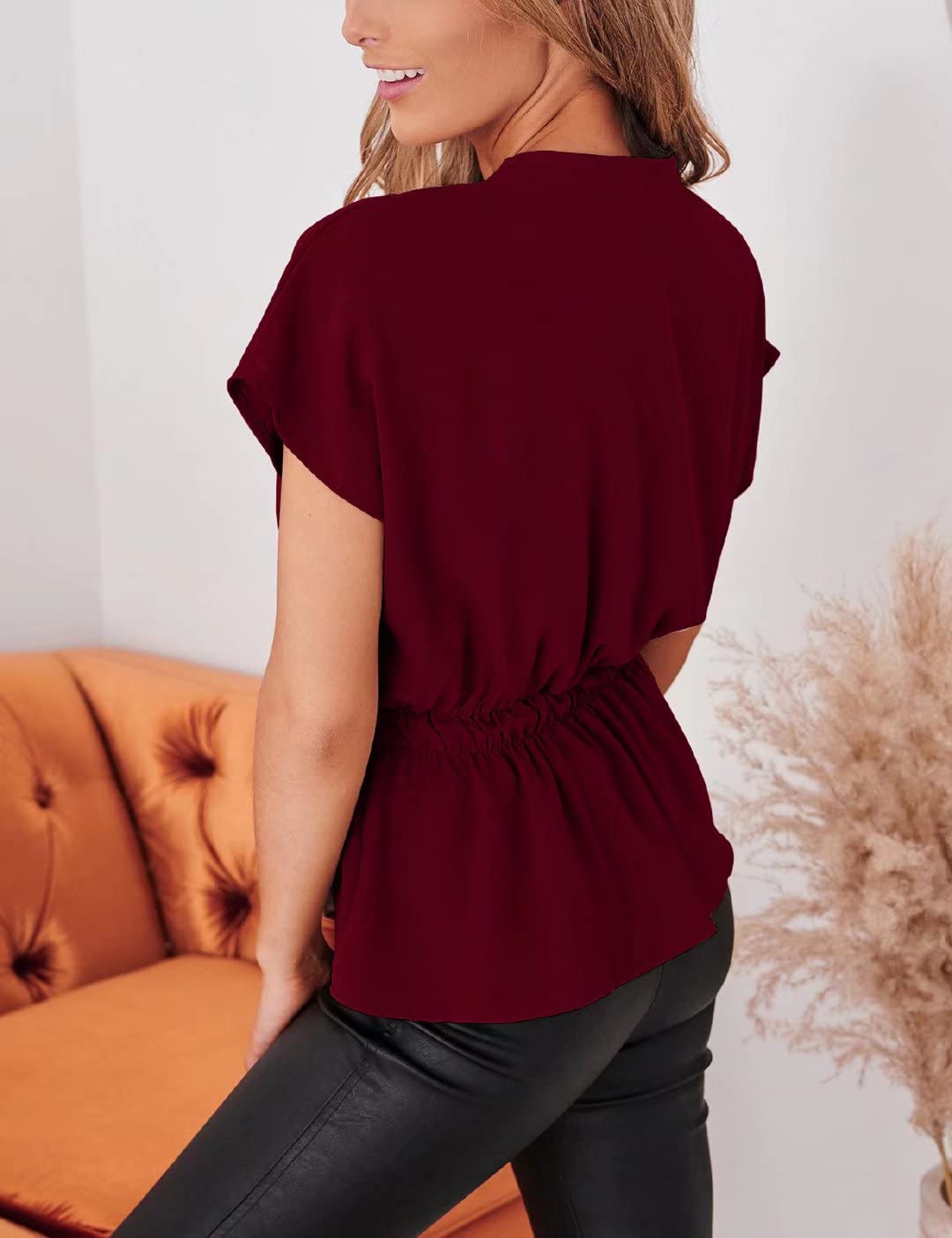 Women's Button Down Blouse - Casual Peplum Summer Top & Dressy Chiffon Work Shirt | Perfect for Office Wear, Date Nights & Summer Outfits