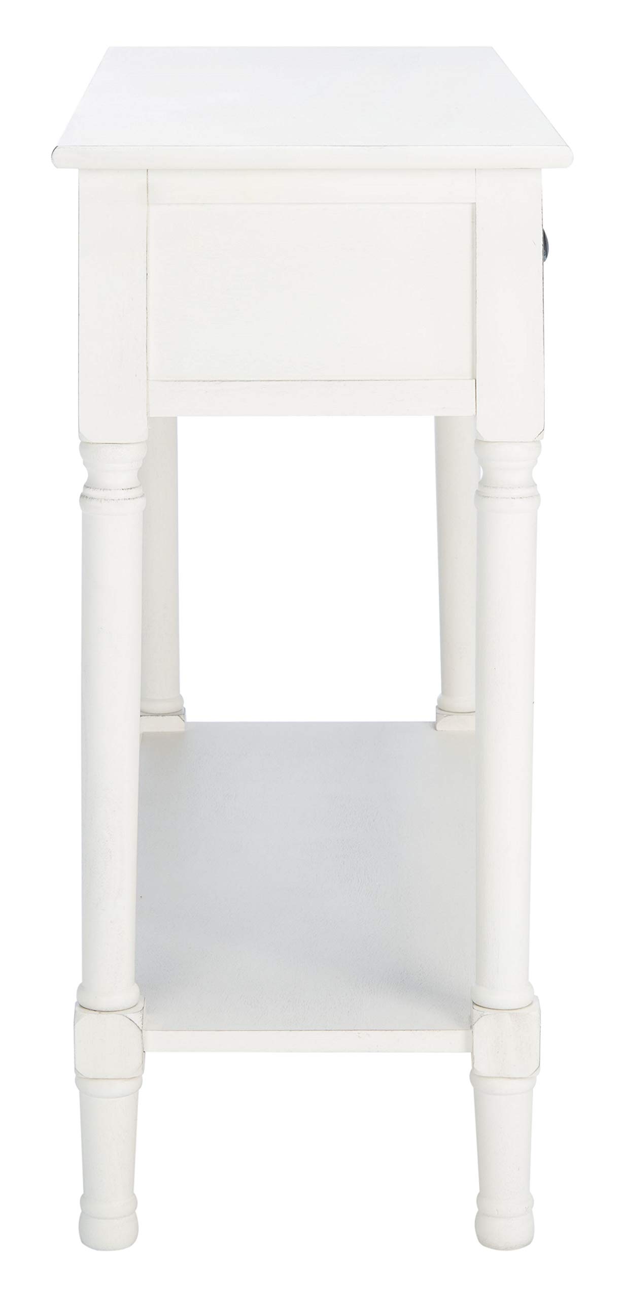 Distressed White 2-Drawer Console Table with Bottom Shelf - Safavieh Home Collection Tate | Perfect for Entryway, Living Room & Hallway Decor