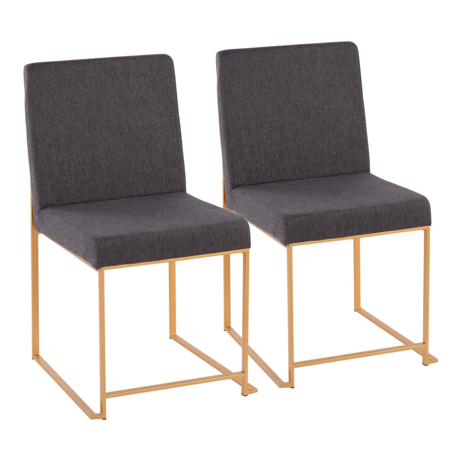 LumiSource High Back Fuji Dining Chair - Modern Upholstered Kitchen & Dining Room Chairs Set of 2 for Home, Restaurant & Office Use