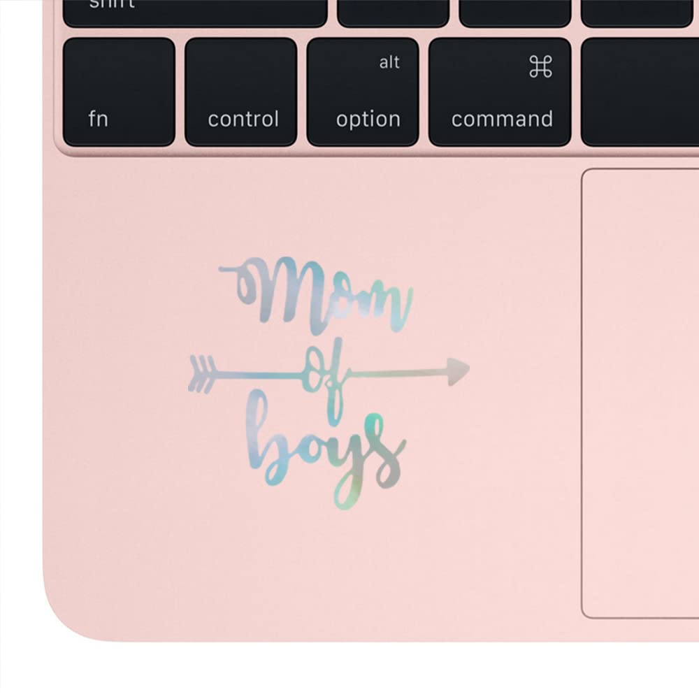 Holographic Boys Mom Life Vinyl Decal Stickers (Set of 2) - Waterproof, Durable for Laptop, Phone, Helmet, Car, Mug, Wall Decor - Perfect for Kids Room, Nursery, Office & Gifts
