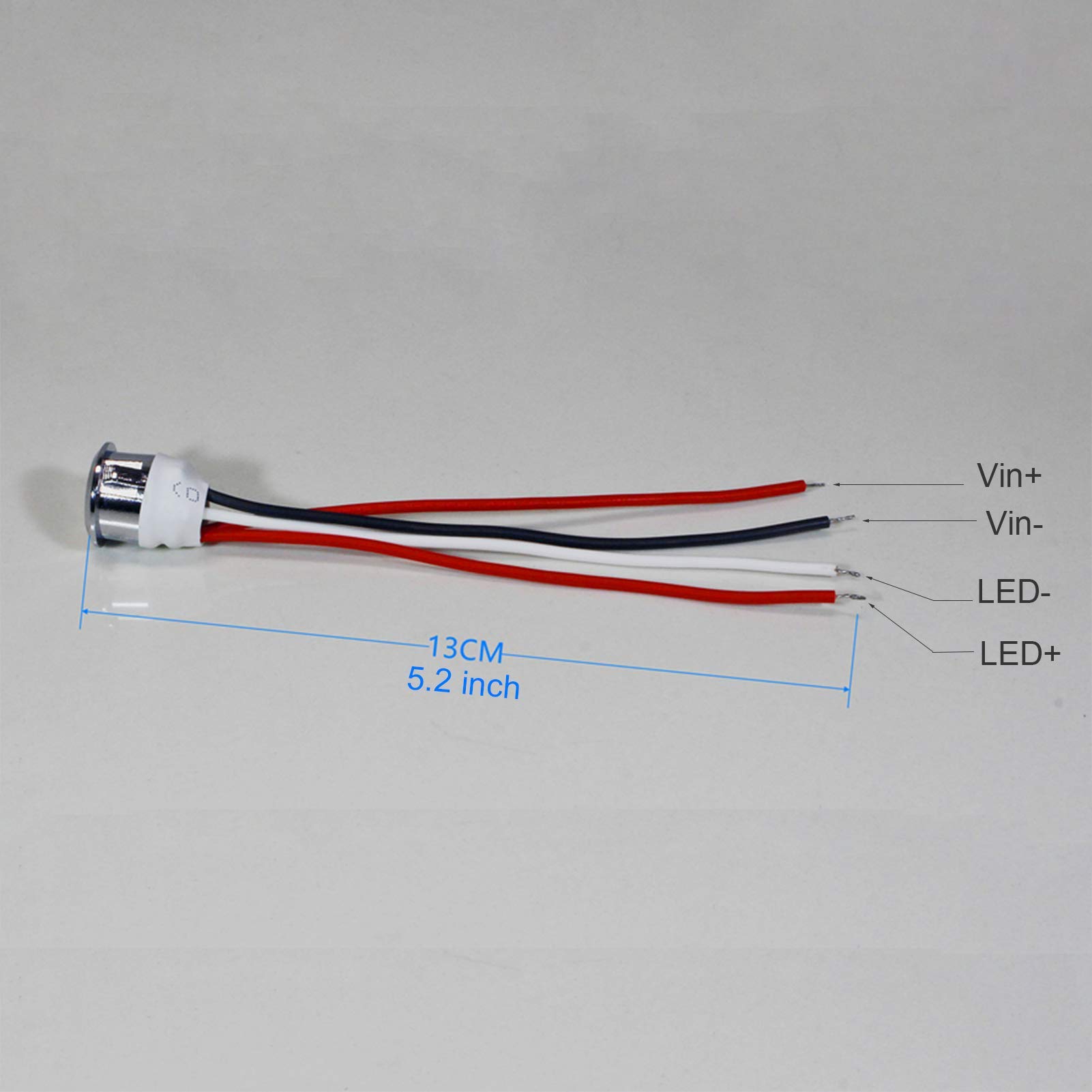 12V LED Touch Dimmer Switch - Stepless On/Off Dimming for Smart Home Lighting, DC 5V-24V, Blue LED Indicator, Waterproof Design - Fits 17mm (0.67