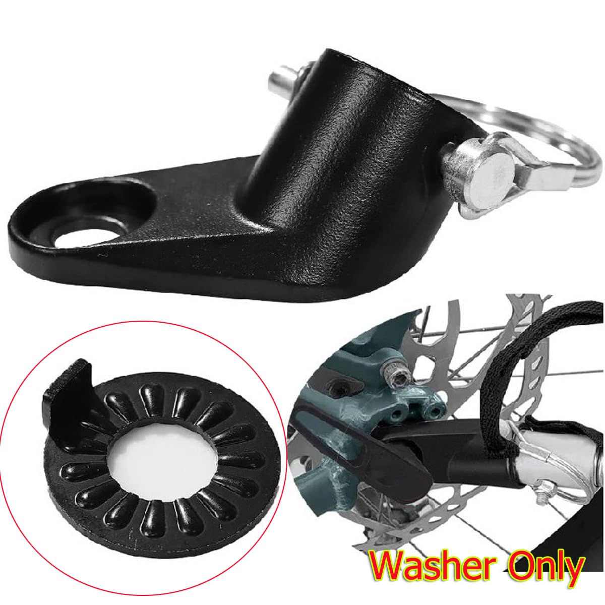 4 Pack Bike Trailer Hitch Lock Washer - Non-Slip Metal Locking Ring Replacement for Bike Trailer Hitch Coupler & Connector - Fits Bicycle Cargo Trailers, Dog Trailers & Carrier Carts - Secure & Durable Hitch Accessory for Cycling, Camping & Pet Transportation