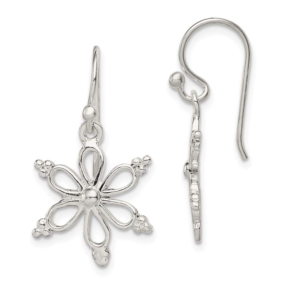 Sterling Silver Snowflake Shepherd Hook Dangle Earrings for Women - Elegant Winter Jewelry Gift for Christmas, Party & Holiday Events