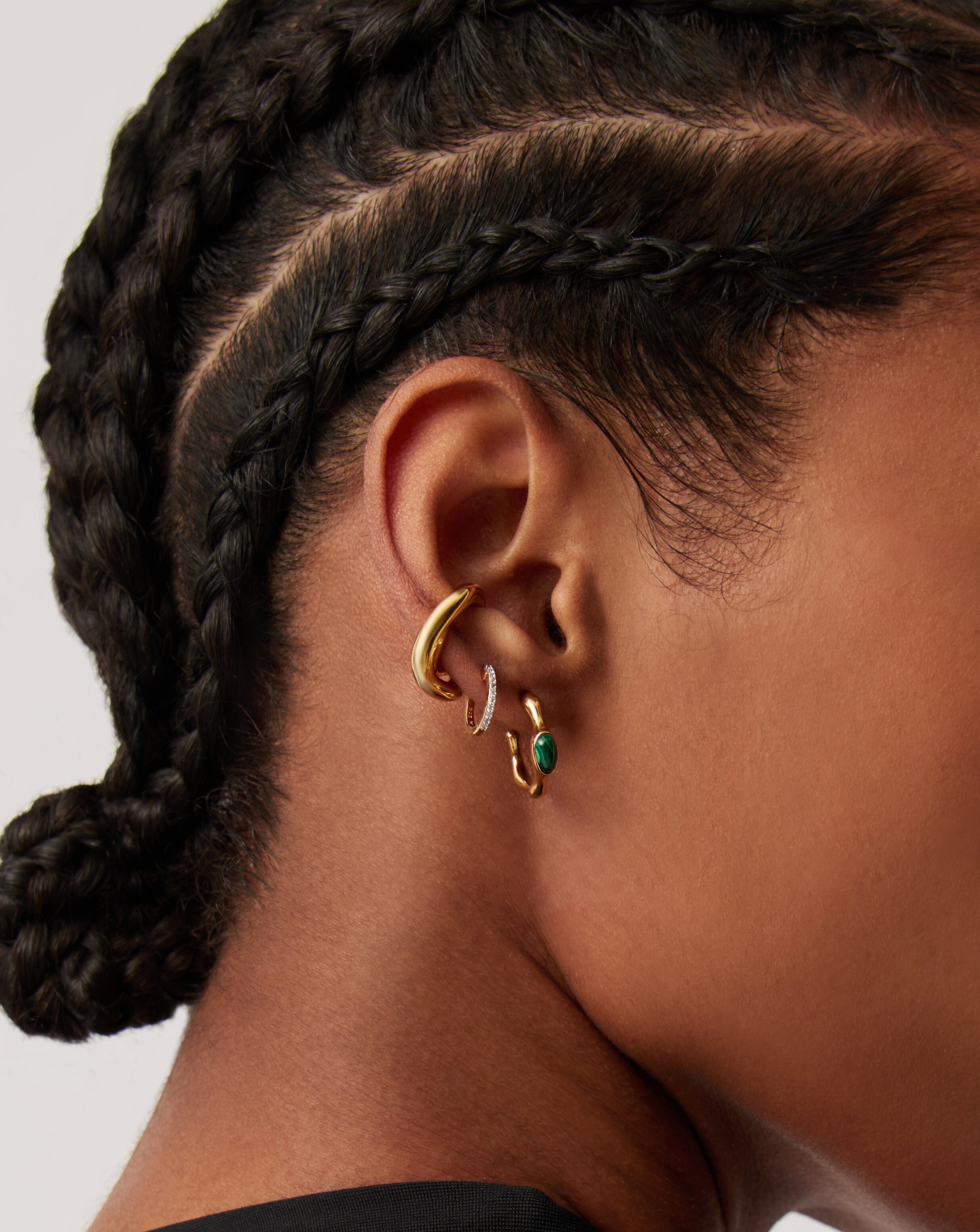 Magma Gemstone Small Hoop Earrings - 18k Recycled Gold Vermeil on Recycled Sterling Silver | Dainty Everyday Jewelry for Women, Minimalist Gift for Her, Boho Chic Accessories for Work & Date Night