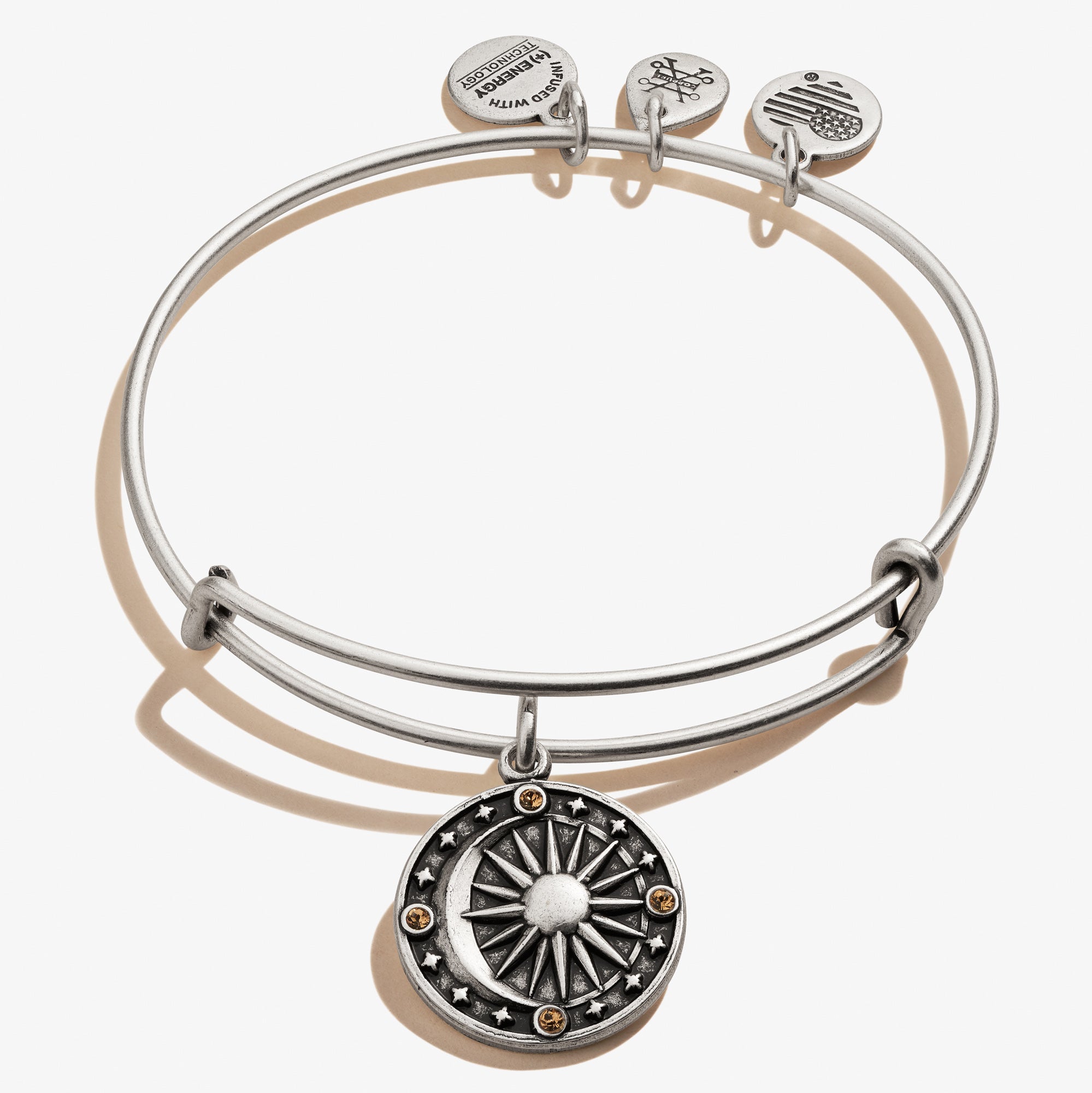 Cosmic Balance Charm Bangle - Adjustable Healing Crystal Bracelet for Women, Positive Energy & Chakra Balancing Jewelry - Perfect for Meditation, Yoga, and Spiritual Wellness
