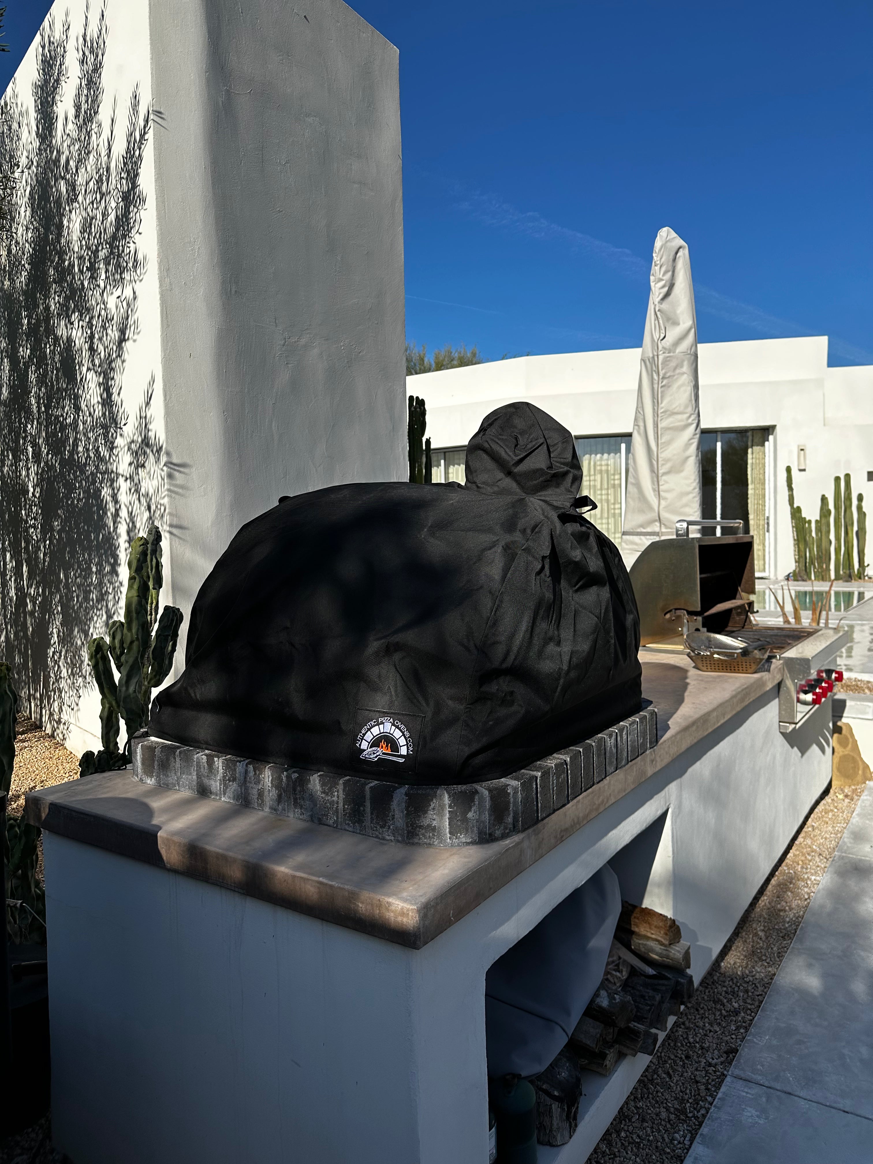 White Domed Cover for Traditional Pizza Oven – Durable Outdoor Pizza Oven Protection for Patio, Backyard & Camping Use