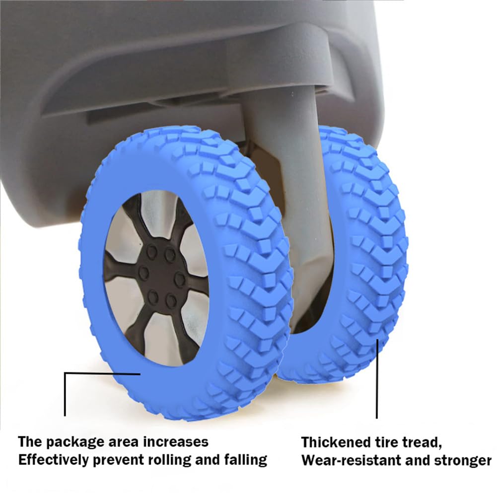 Premium 8Pcs Luggage Wheel Protectors - Shockproof & Silent Travel Luggage Covers for Carry-On Bags (Black) - Perfect for Airplane, Train & Bus Travel Accessories