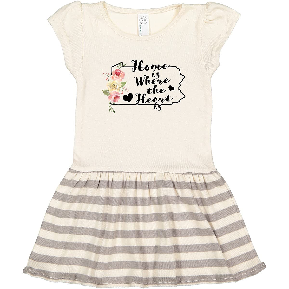 Inktastic Pennsylvania Home is Where The Heart is Watercolor Print Toddler Dress - Cute Outfit for Baby Girls, Birthday Gifts, Family Photos & Special Occasions