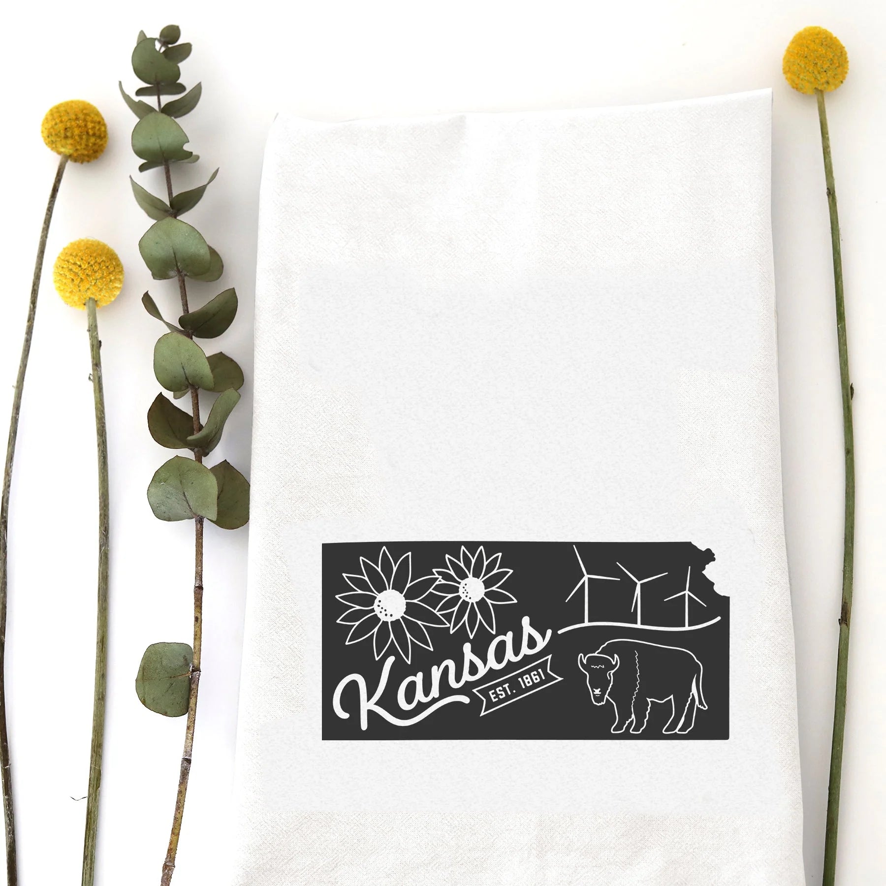 Kansas State Icon Tea Towel - Vintage Kansas-Themed Kitchen Towel for Dish Drying & Decor | Perfect for Home, Gifts & Farmhouse Style
