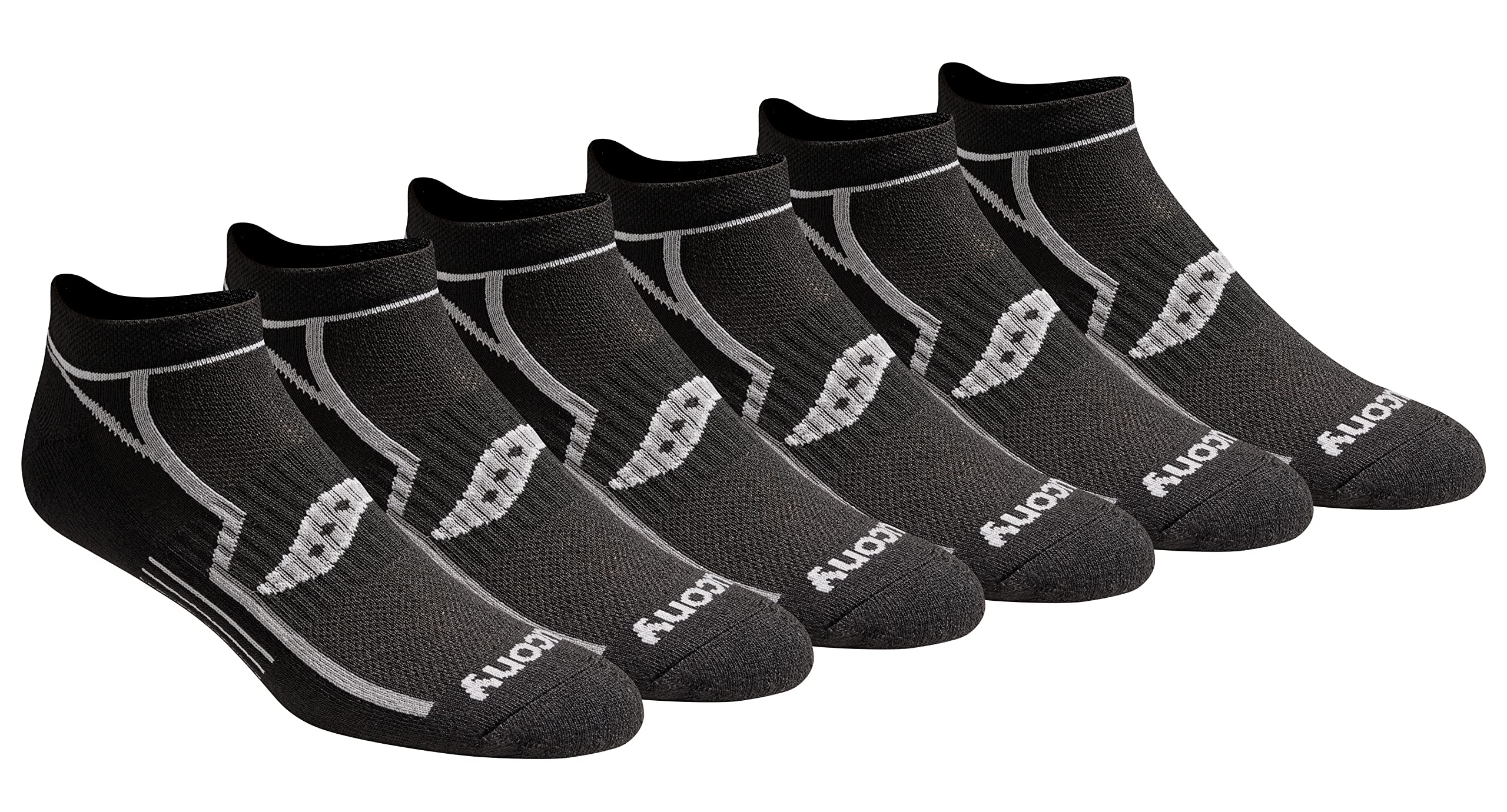 Saucony Men's Running Socks - Moisture Wicking No-Show Athletic Socks for Jogging & Workouts (6/12/18 Packs, Sizes M-XXL) - Perfect for Marathon Training & Gym Sessions