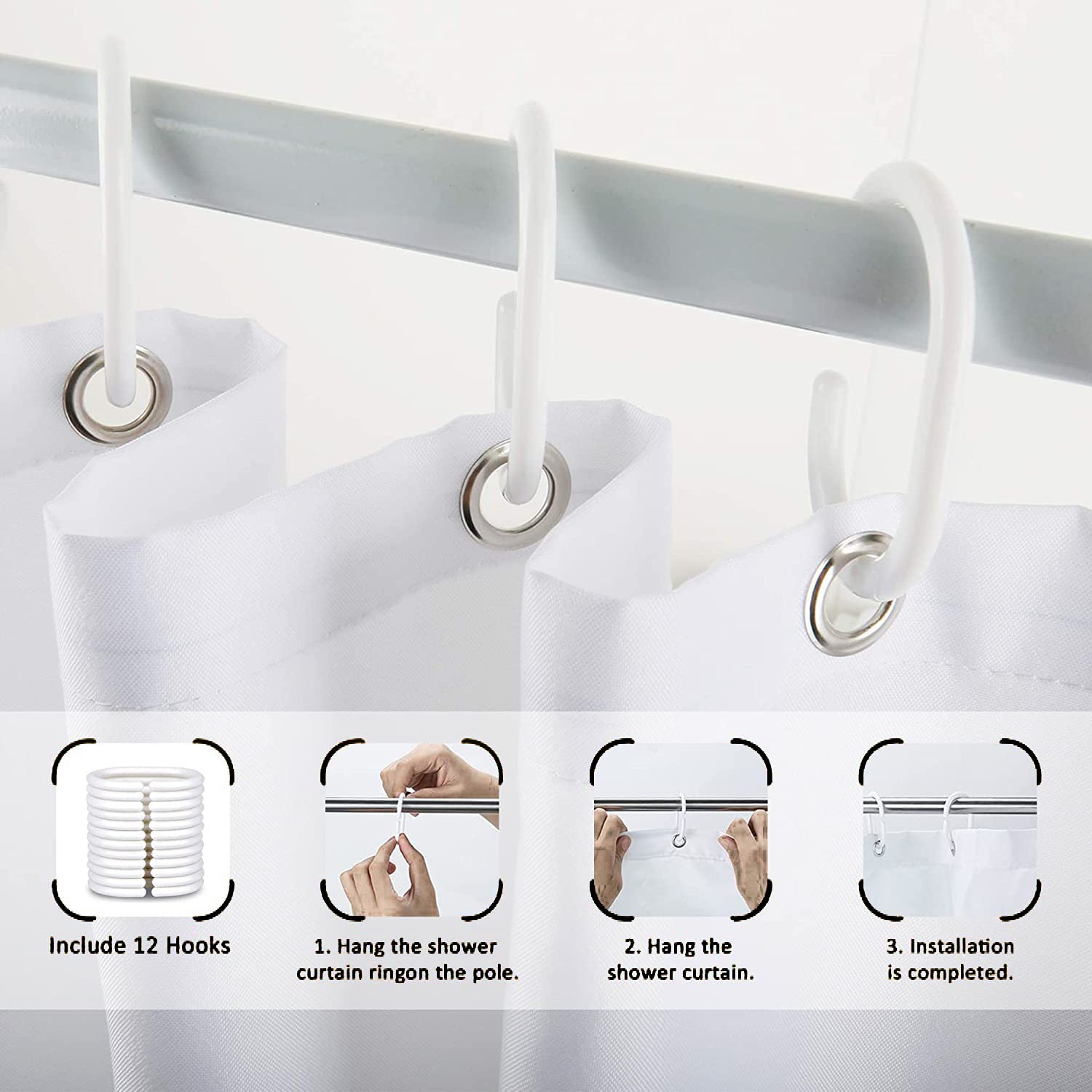 Western Farmhouse Horse Shower Curtain - 72x72 Inch Polyester Bathroom Decor with 12 Hooks, Running Horse Desert Scene - Perfect for Ranch, Cowboy or Equestrian Themed Bathrooms