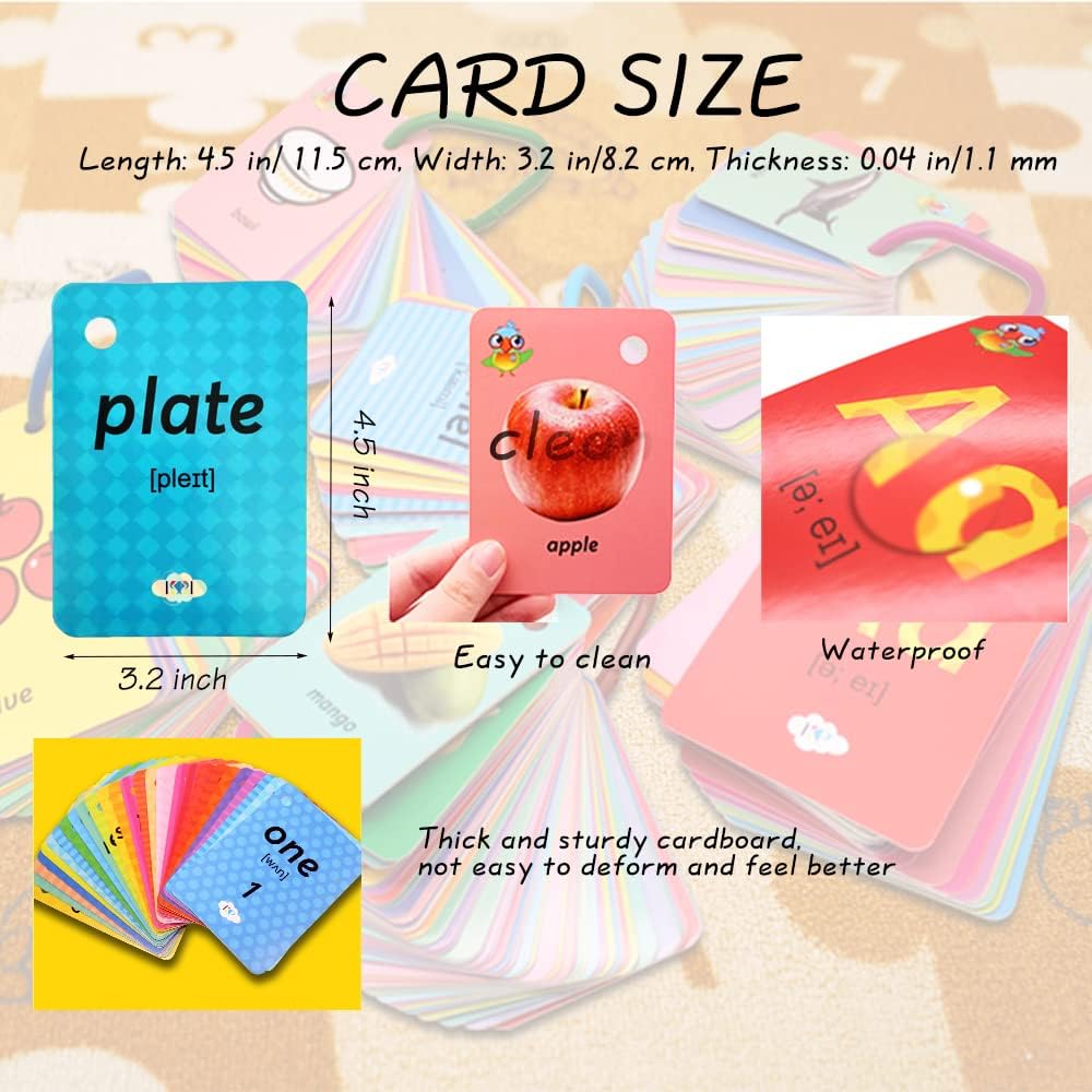 262-Piece Toddler Flash Cards Set - 6-in-1 Educational Learning Cards with Sight Words, Numbers, ABC Letters, Animals & Fruits - Perfect for Preschool Learning, Homeschooling & Early Childhood Development