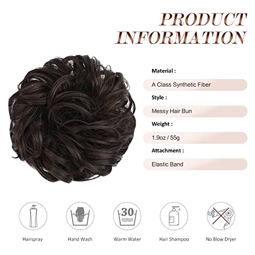 Large Curly Hair Bun Scrunchie Extension - Perfect for Ponytails, Updos & Everyday Hairstyles