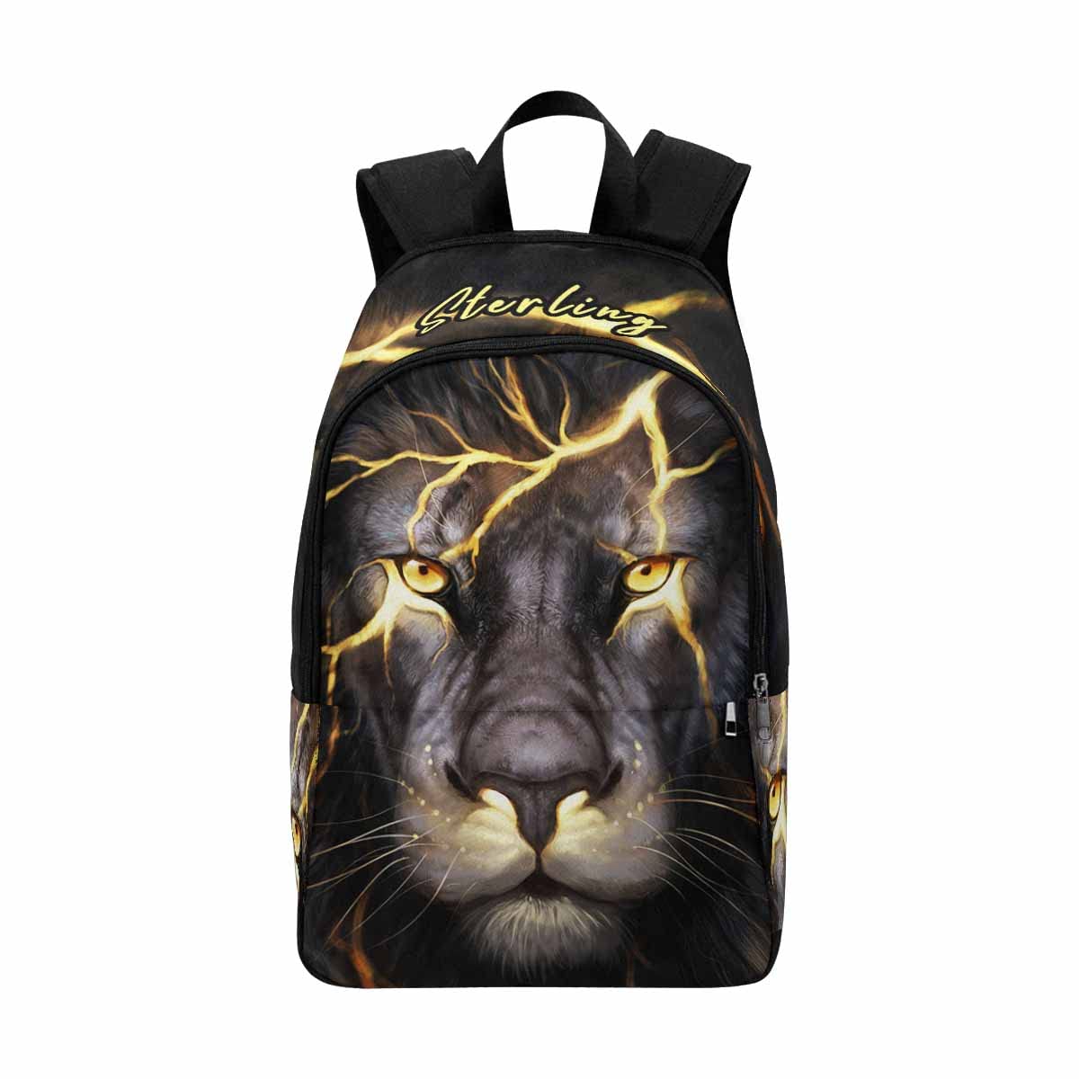 Custom Large Capacity Waterproof Backpack for School - Durable Laptop Bookbag for Boys & Girls, Lightweight Travel Backpack for Students, Hiking & Daily Use | Lightning Lion Design