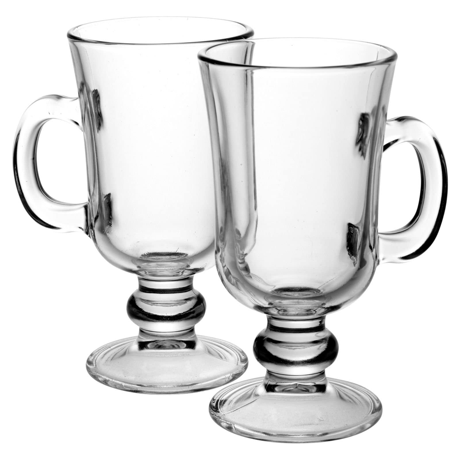 Irish Coffee Glasses 8oz (230ml) - Set of 12 Classic Heat-Resistant Glass Mugs - Perfect for Hot Coffee, Irish Cream, Cocktails & Home Bar Use