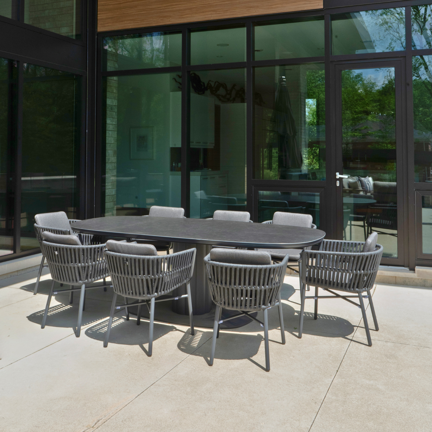 Stylish Alta Oval Ceramic Dining Table - Modern Kitchen & Dining Room Furniture for Family Gatherings & Dinner Parties