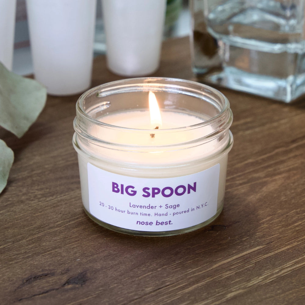 4oz Big Spoon Soy Candle - Lavender & Sage Scent for Relaxation & Aromatherapy | Perfect for Home, Spa, Yoga & Meditation