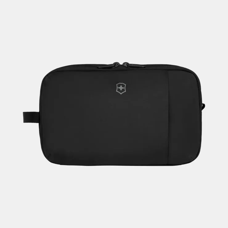 Victorinox Travel Essentials Toiletry Bag 653373 - Waterproof Black Cosmetic Organizer for Men & Women - Perfect for Airplane, Gym, Camping & Business Trips