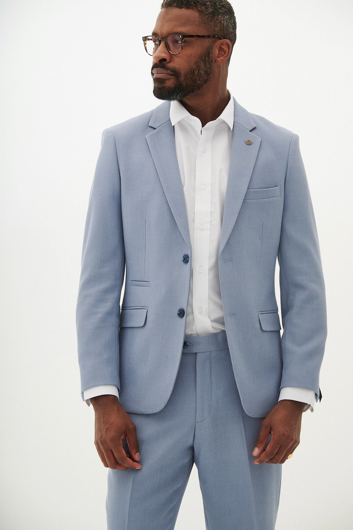 HM5 Sky Blue Tailored Blazer for Women - Slim Fit Business Jacket - Office Wear & Formal Occasions