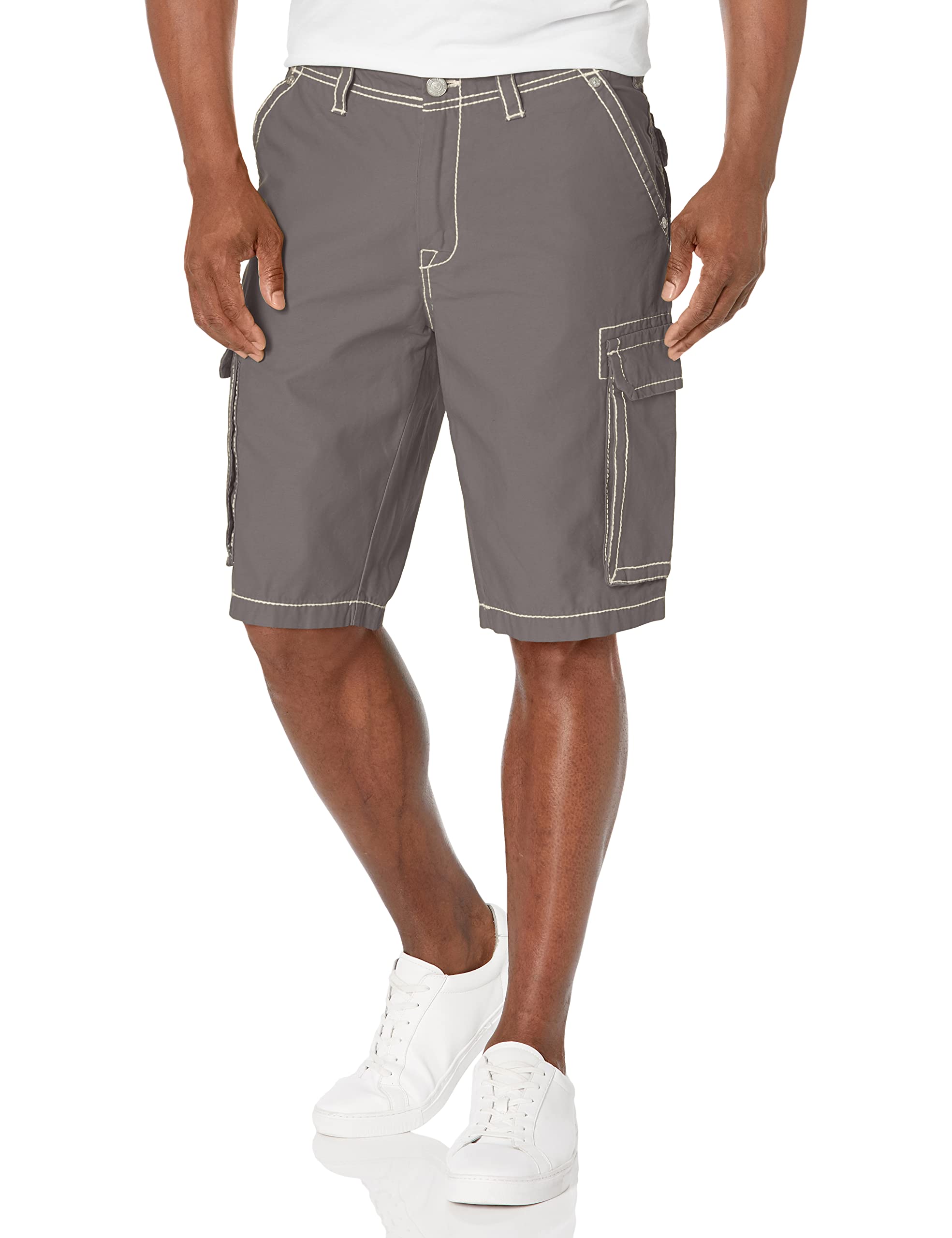 True Religion Men's Big T Cargo Shorts - Comfortable Cotton Casual Shorts with Multiple Pockets | Perfect for Summer, Beach, Gym & Outdoor Activities