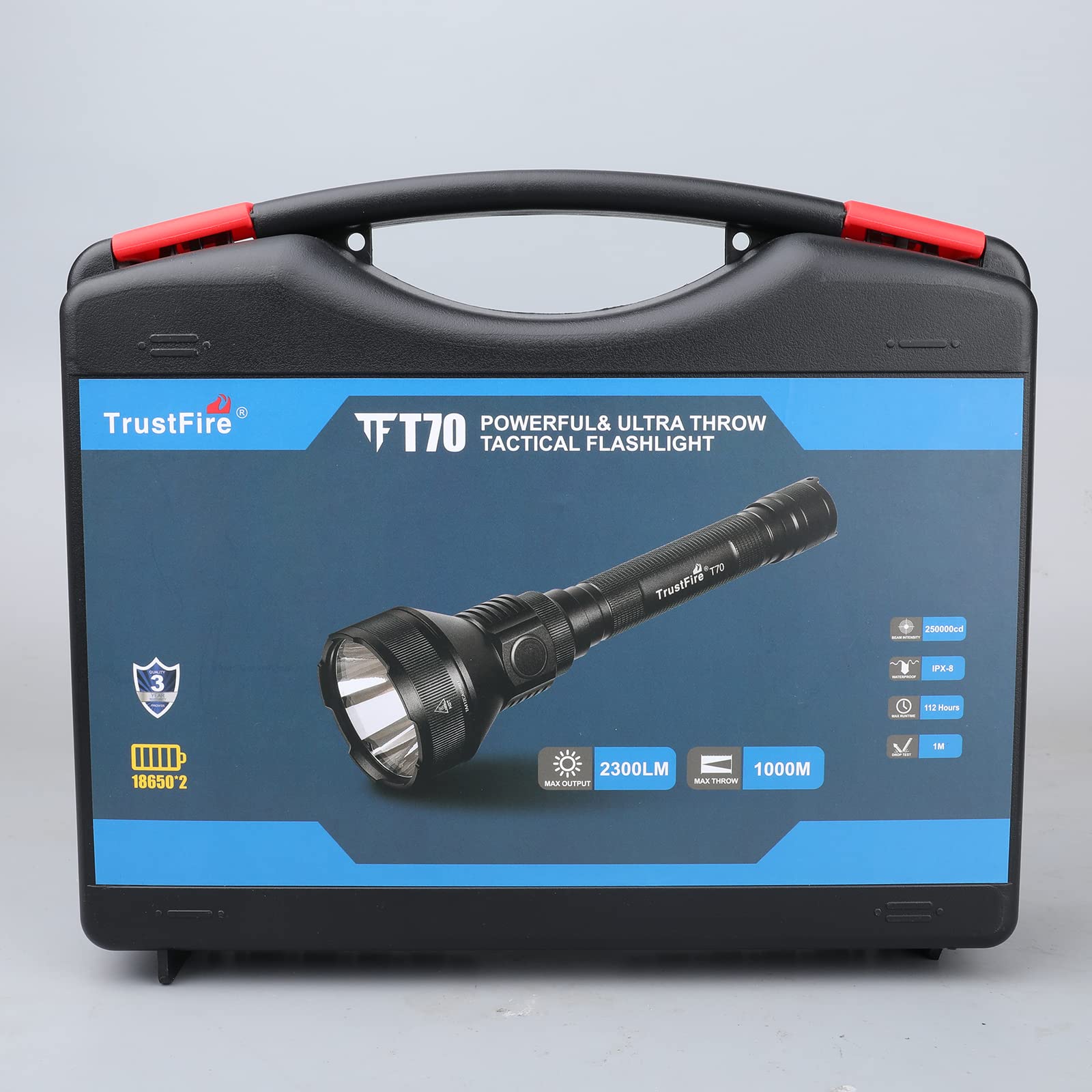 TrustFire T70 2300 Lumens Tactical Hunting Flashlight - 1000M Long Range Predator Light with Pressure Switch for Hog, Coyote & Varmint Hunting | High Power LED Flashlight for Night Hunting, Camping & Outdoor Adventures