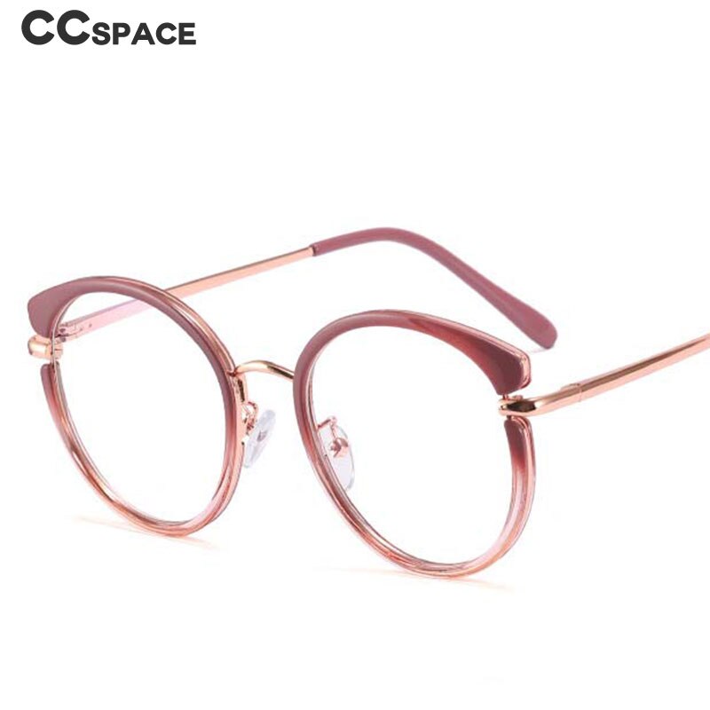 CCspace Women's Full Rim Round Cat Eye Titanium Eyeglasses Frame - Lightweight TR90 Material for All-Day Comfort - Perfect for Work, Reading & Fashion Accessories