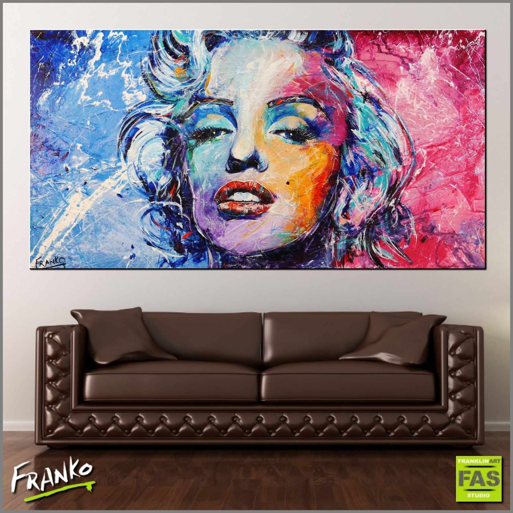 Blue Marilyn Monroe Canvas Painting 75