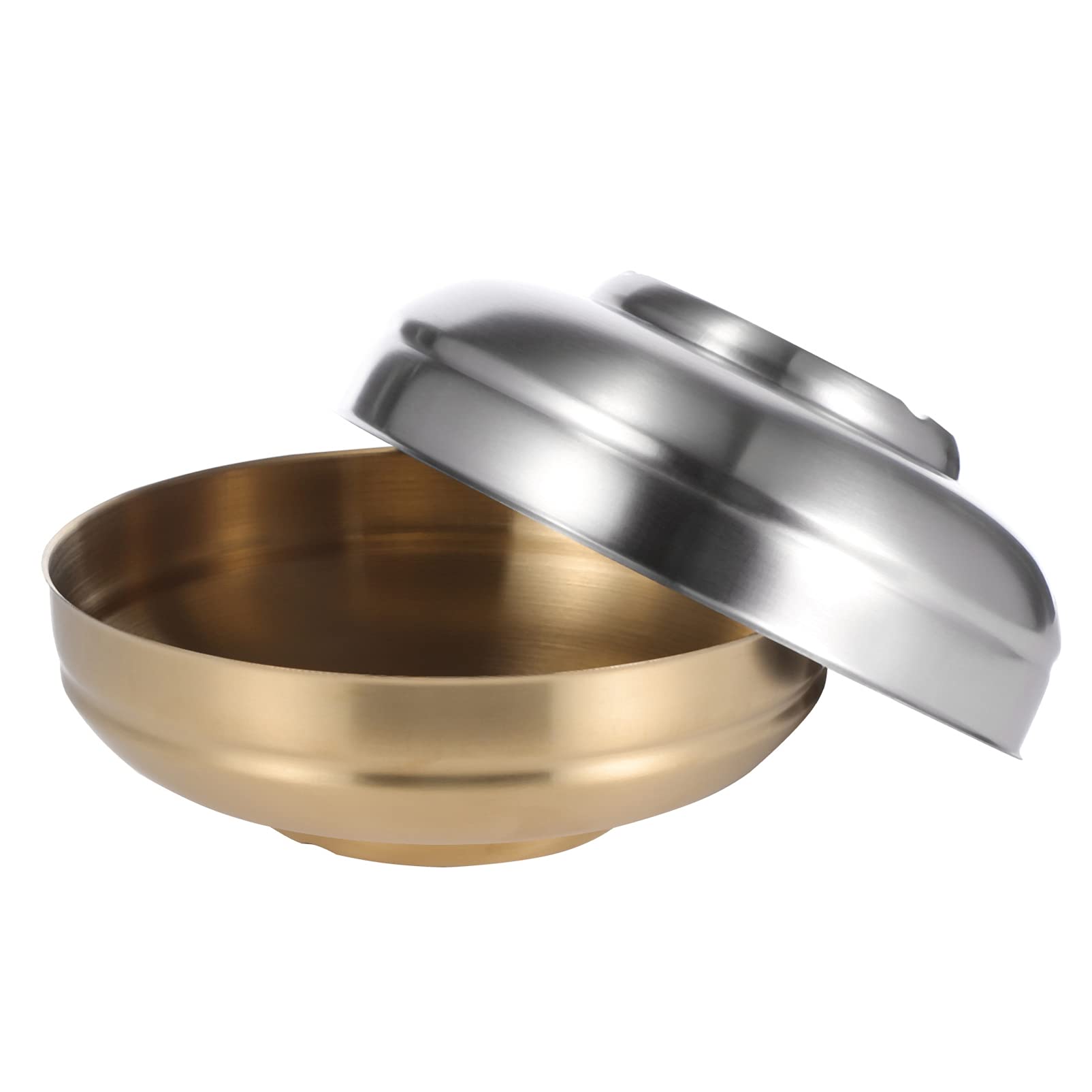 Happyyami 2-Pack Stainless Steel Bowls - Korean Cold Noodle, Soup, Salad Bowls for Home & Restaurant Use