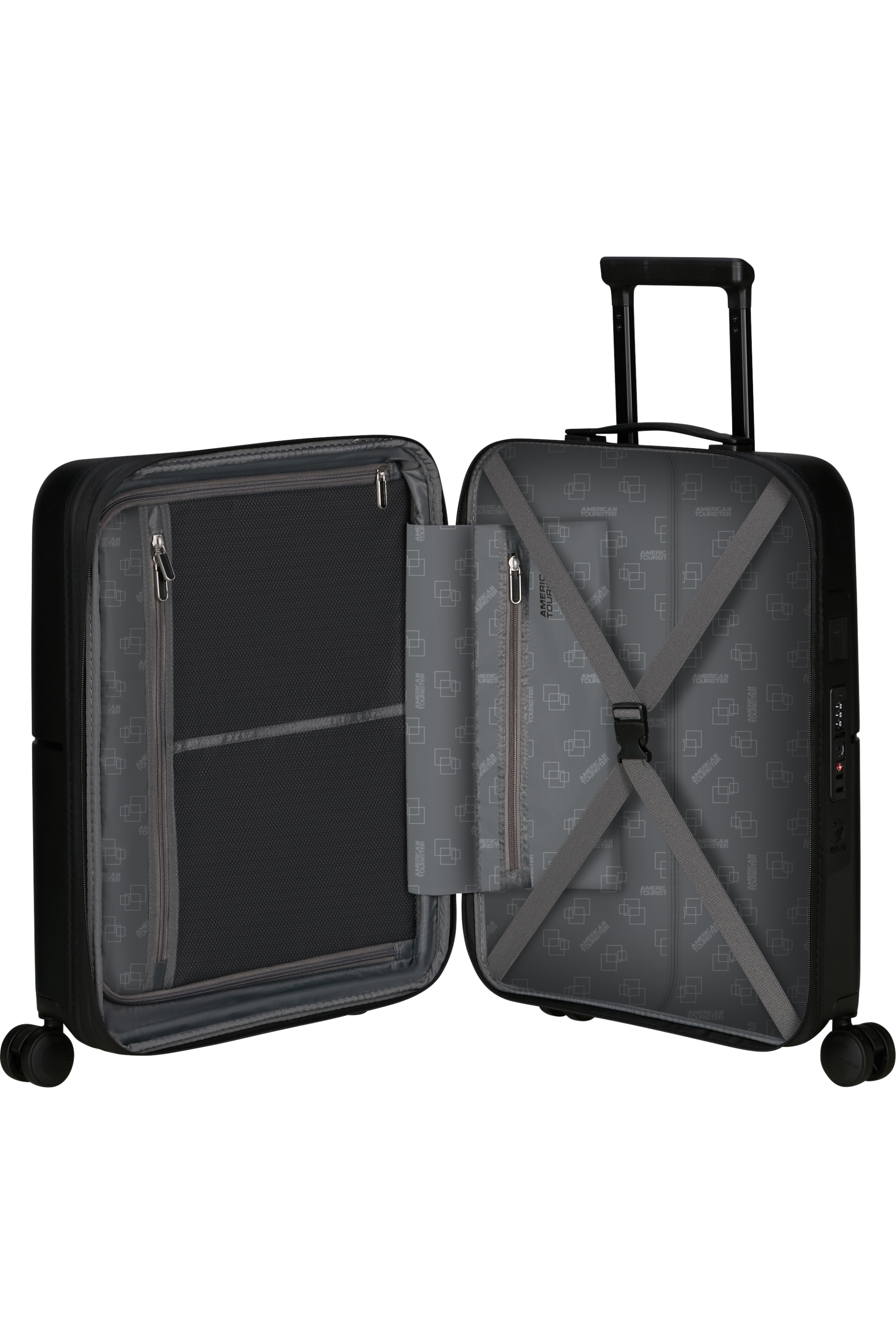 American Tourister Dashpop 55cm Black Carry-On Spinner Luggage - Perfect for Air Travel & Weekend Getaways