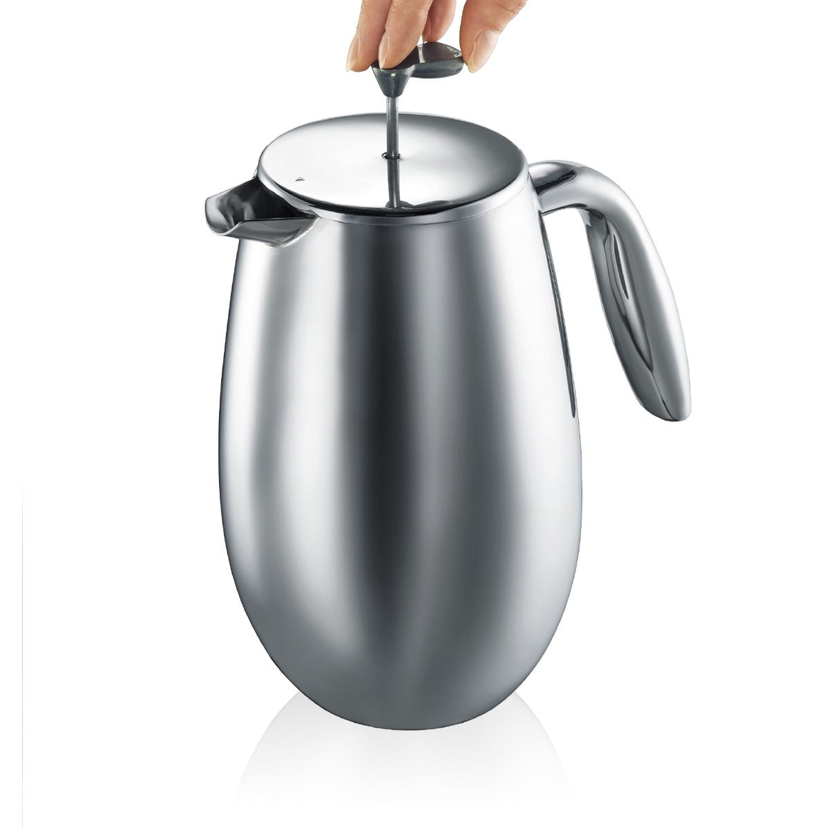 Bodum Columbia 8 Cup French Press Coffee Maker - 1.0L/34oz Double Wall Stainless Steel - Perfect for Home, Office & Camping Brewing