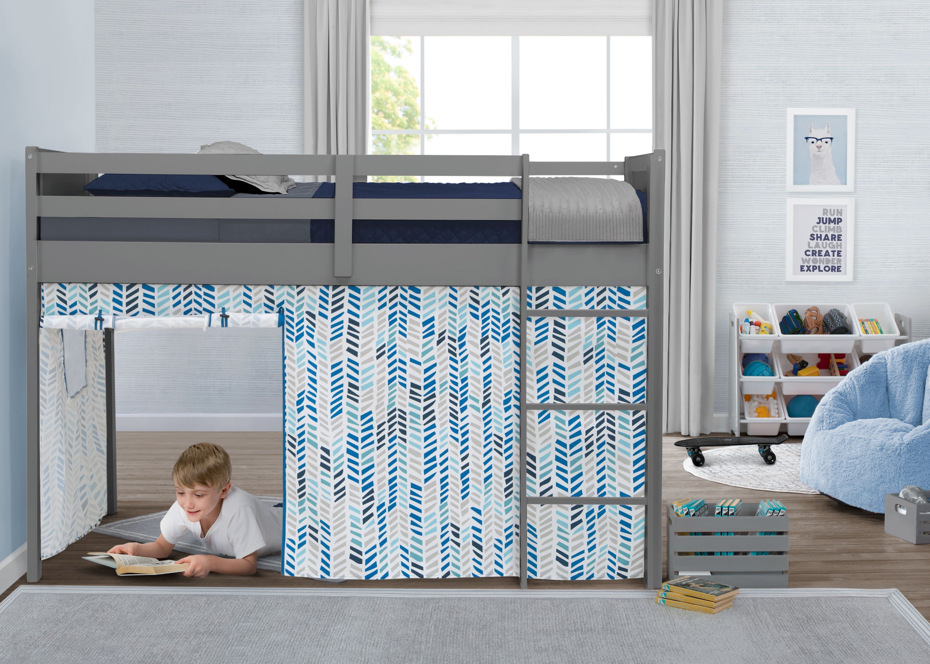 Bed Tent & Curtain Set for Twin Loft or Bunk Bed (Bed Sold Separately) - Perfect for Kids' Bedrooms, Dorm Rooms & Sleepovers