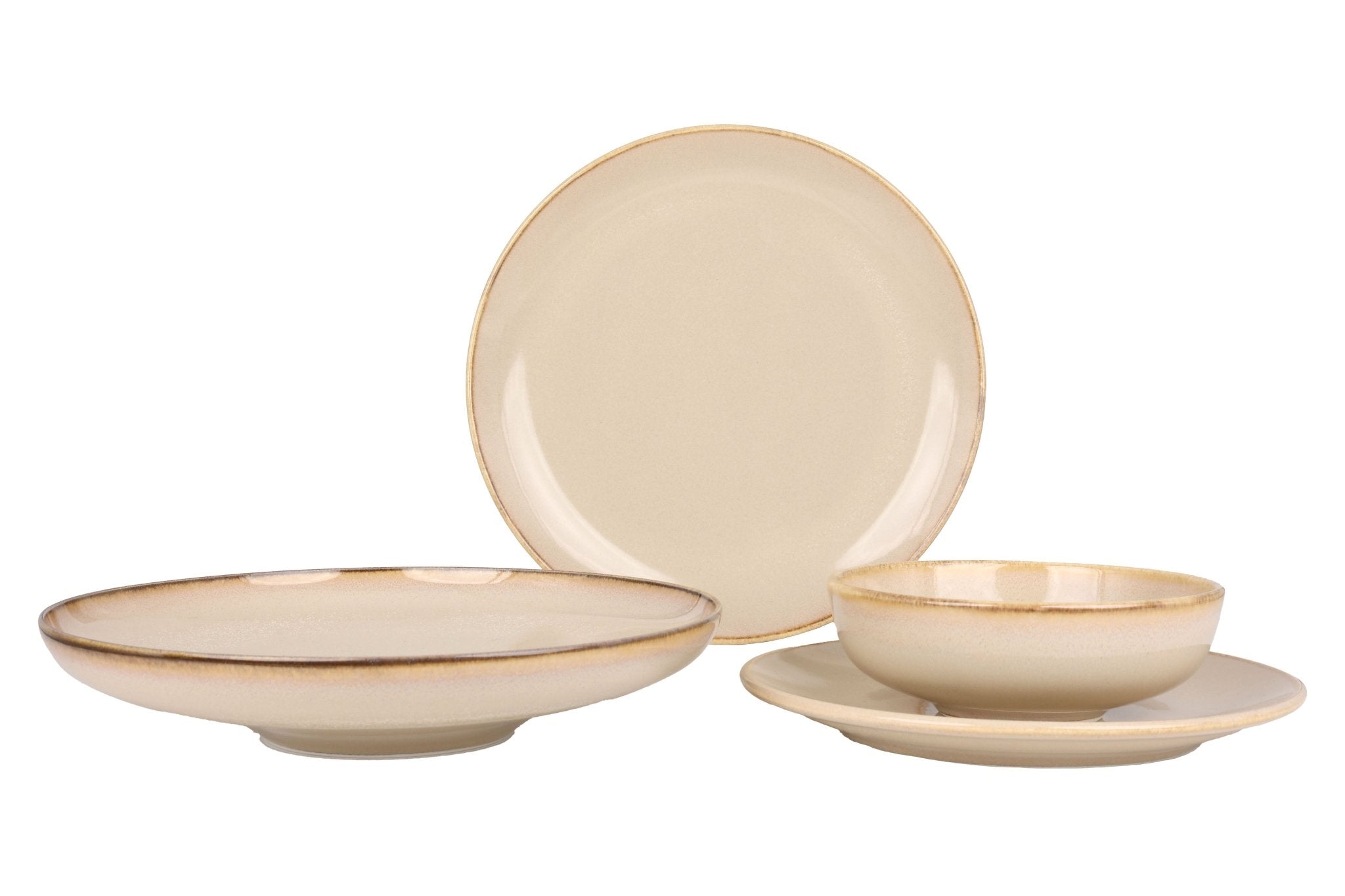 Hygge Sand-Colored Dinnerware Set for 6 - 24 Piece Stoneware Plates, Bowls & Mugs - Elegant Tableware for Casual Dining, Entertaining & Family Gatherings
