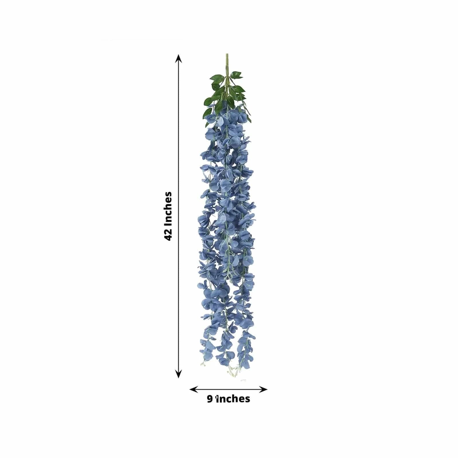 42 Inch Tall Artificial Silk Wisteria Hanging Vine Bush - Purple Faux Flowers for Home Decor, Wedding Centerpieces, Garden & Outdoor Party Decorations
