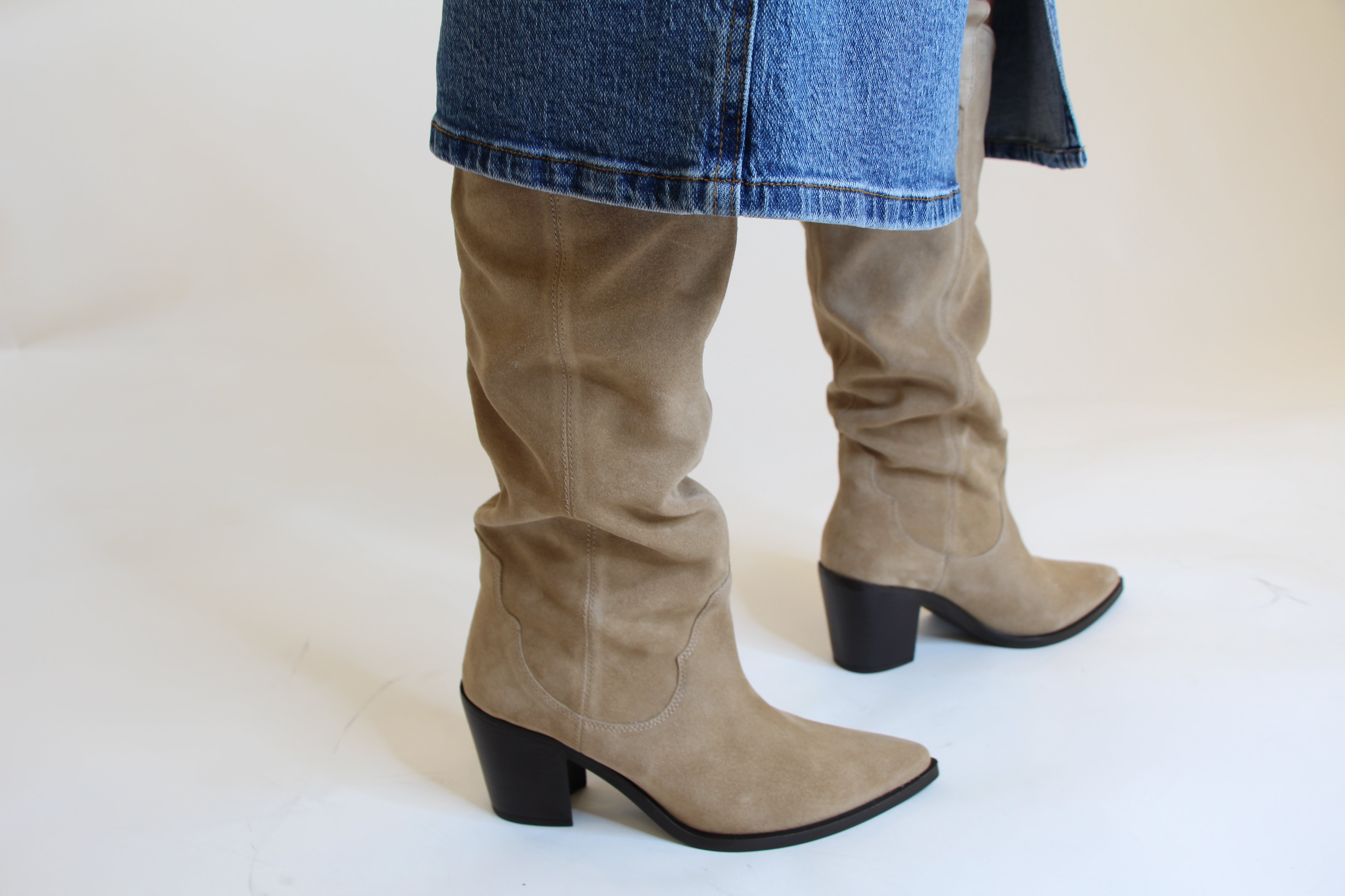 Unisa Women's Camel Suede Western Boots - Comfortable Cowboy Ankle Booties for Country Dancing & Casual Wear