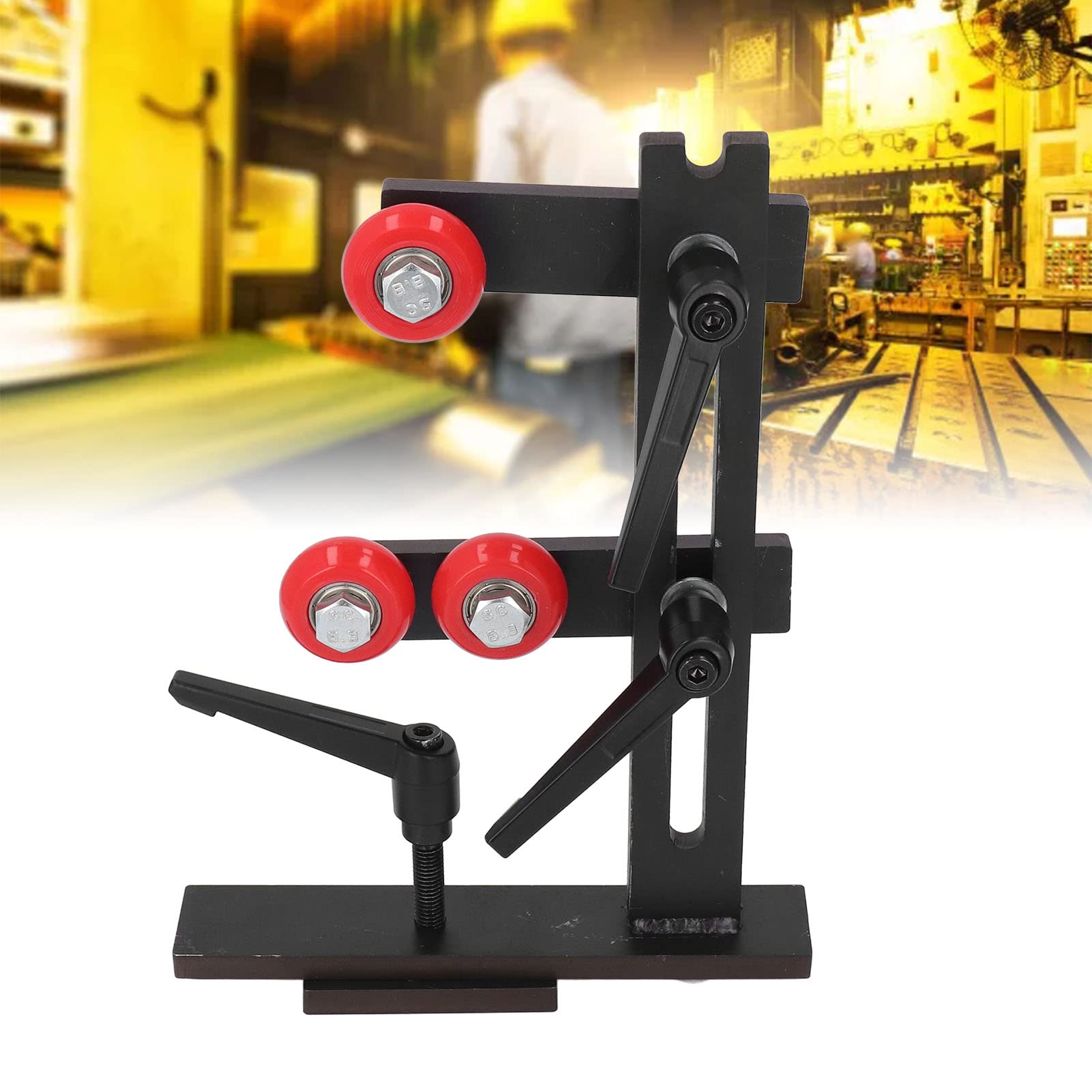 Wood Lathe Steady Rest - Heavy Duty Cast Iron L-Shaped Tool Support with 3 Adjustable Wheels for Woodturning | Industrial Woodworking Machine Accessory | Perfect for Bowl Turning, Spindle Work & Furniture Making