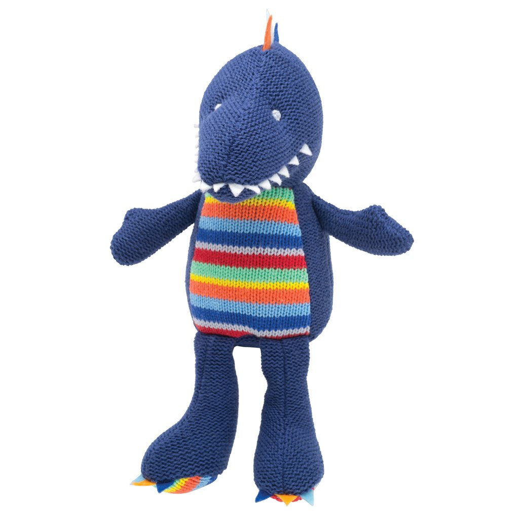 Dino Knittie - Adorable Dinosaur Knitted Plush Toy for Kids, Perfect for Cuddling, Gifts, and Nursery Decor