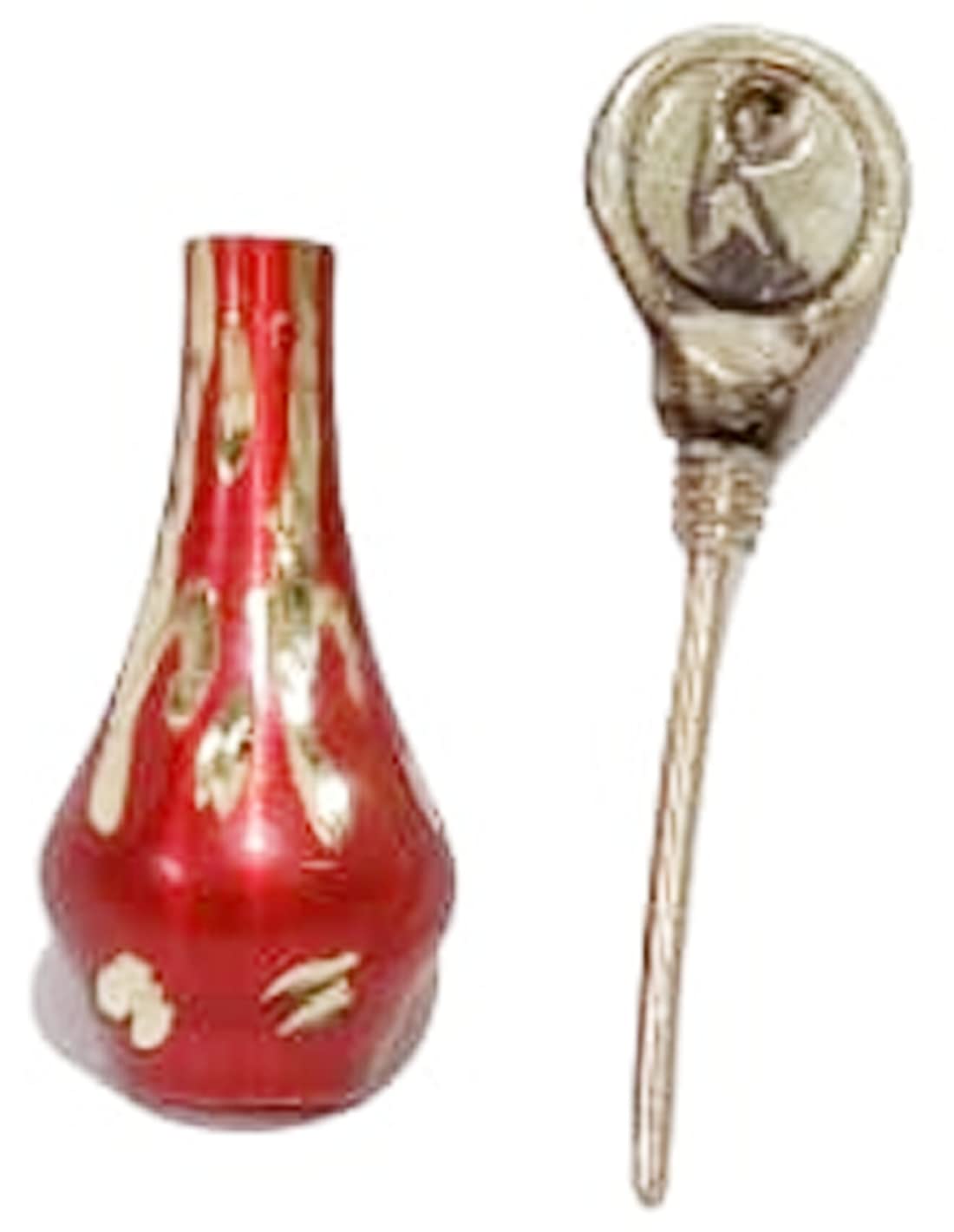 Premium Mii Art Brass Surmedani Set with Funnel & Kuppi - Traditional Eye Surma Applicator for Eyeliner & Kohl - Includes 1 Brass Surmedani, 1 Funnel, 2 Surma Sticks (8cm Size) - Perfect for Ayurvedic Eye Care & Indian Beauty Rituals