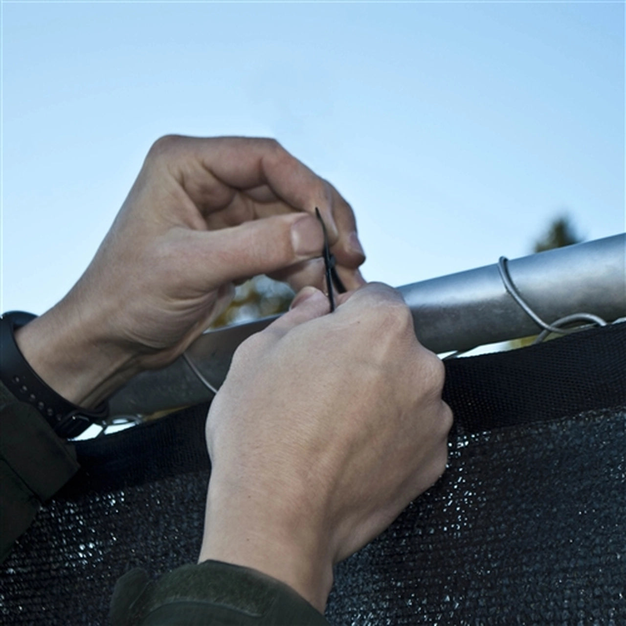 ALEKO 6x150ft Black Privacy Fence Screen with Grommets - Heavy Duty Mesh Fabric for Backyard, Patio & Pool Privacy Protection