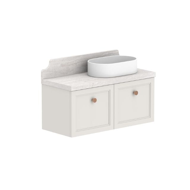 ADP Mabel Wall-Mounted Vanity with Durasein Countertop - Modern Bathroom Sink Cabinet for Small Spaces, Perfect for Apartments & Powder Rooms