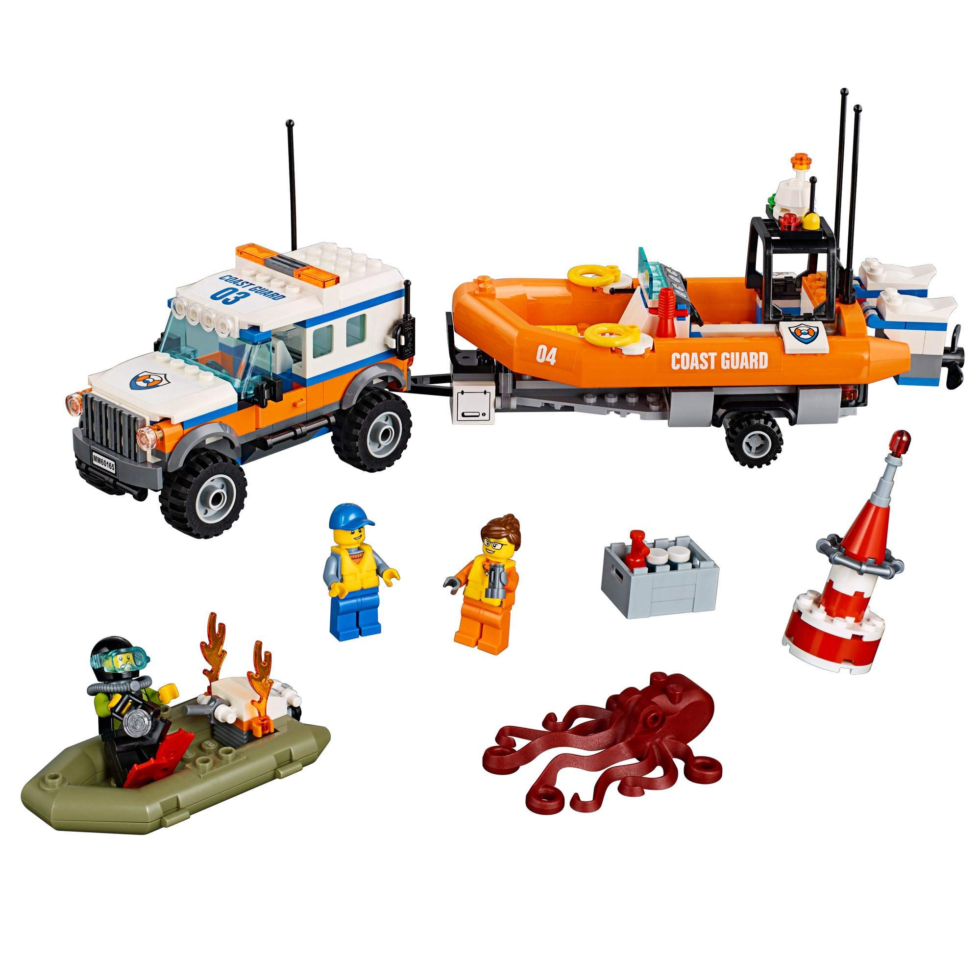 LEGO City Coast Guard 4x4 Response Unit 60165 Building Kit (347 Pieces) - Emergency Rescue Toy Set for Kids Ages 6-12 | Perfect for Creative Play & Gift Giving