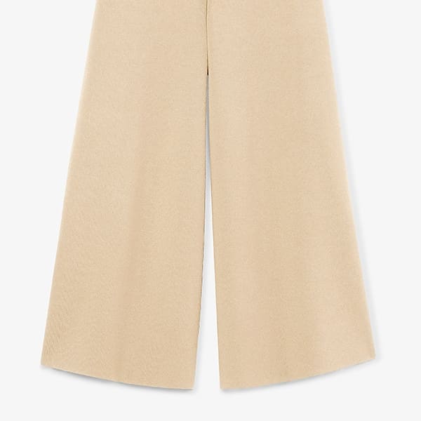 Rogala Stretch Culotte Jumpsuit & Knit Cardigan Set in Latte - Comfortable Lounge Wear for Women, Perfect for Home, Office and Casual Outings