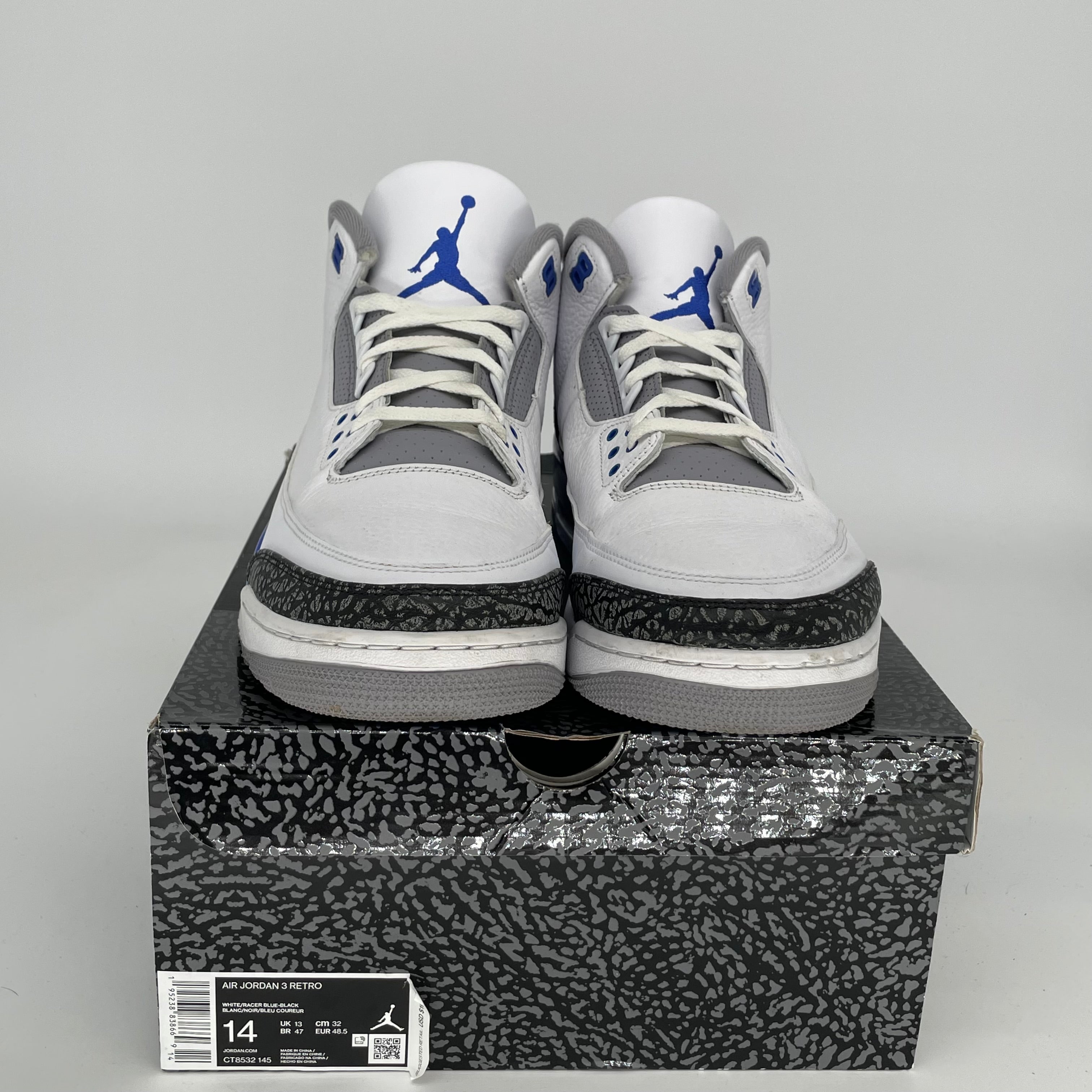 Air Jordan 3 Retro 'Racer Blue' Men's Basketball Shoes Size 14 - CT8532-145 | Authentic Sneakers for Sports, Streetwear & Sneaker Collection