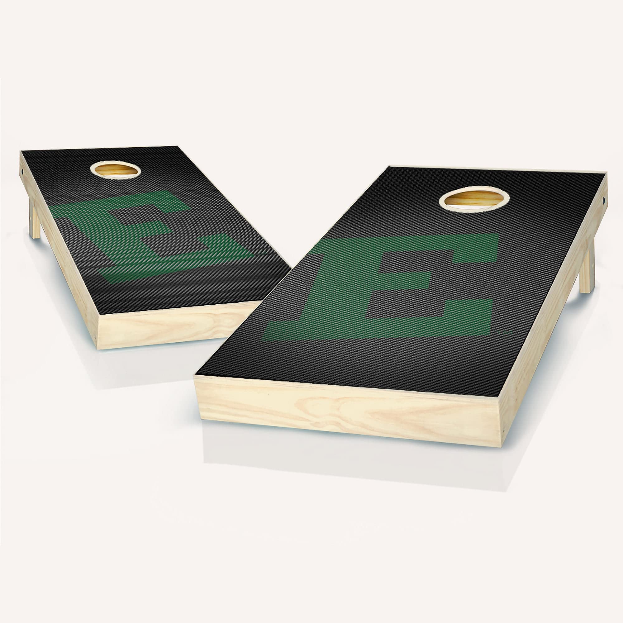 Skip's Garage Eastern Michigan Slanted Cornhole Board Set - Team Logo Design - Regulation Size Cornhole Game for Tailgating, Backyard Parties & Outdoor Events