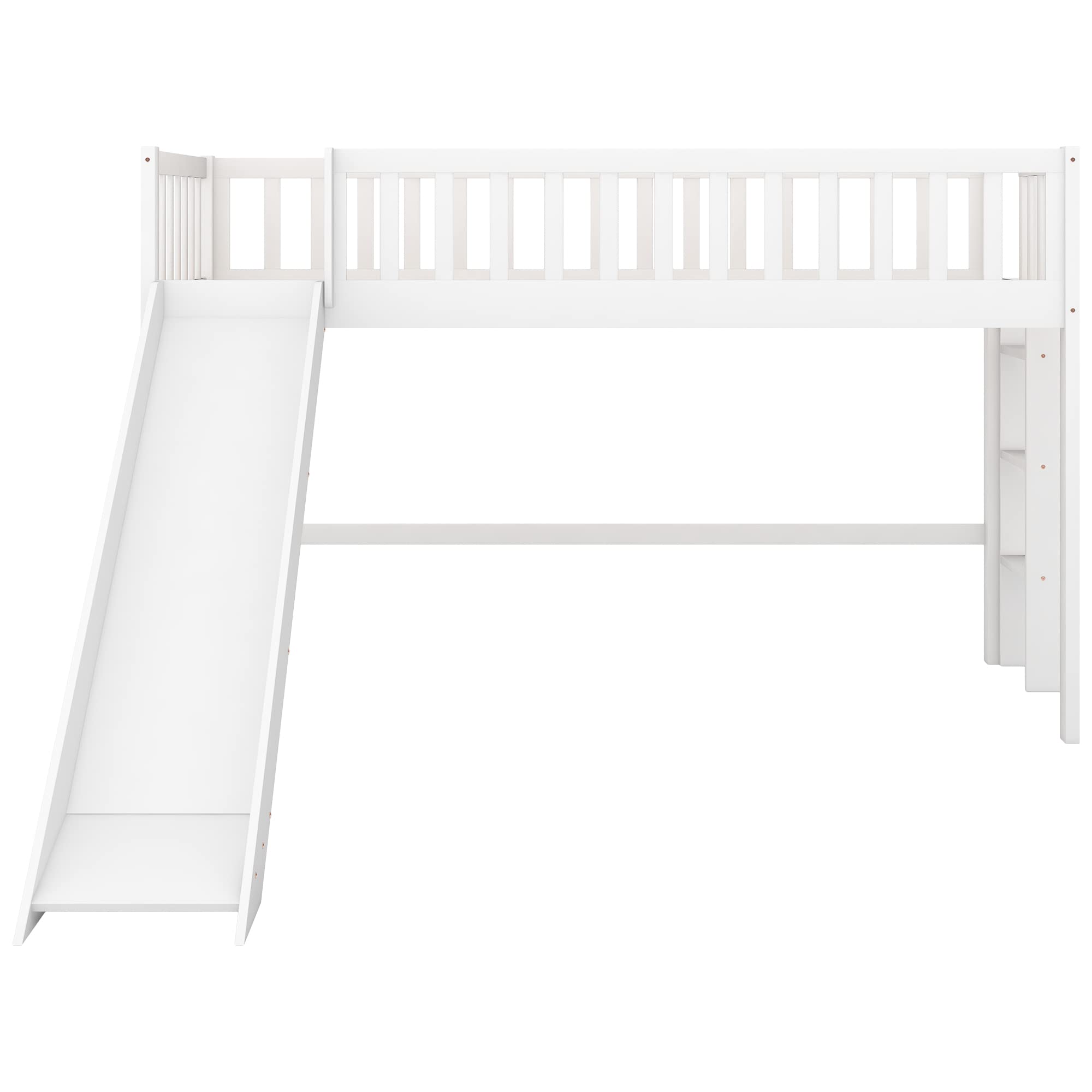 Harper & Bright Designs Twin Loft Bed with Slide - Sturdy Wooden Kids Loft Bed Frame with Ladder & Safety Guardrail - No Box Spring Needed (White) - Perfect for Small Bedrooms, Playrooms & Kids' Sleepovers