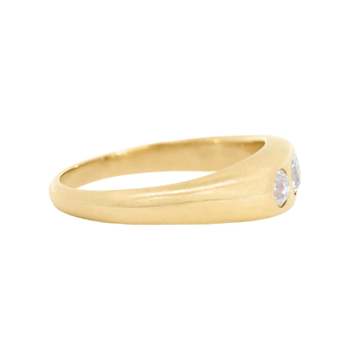 Antique Late Victorian 14K Gold Diamond Three Stone Engagement Ring - Vintage Jewelry for Weddings, Anniversaries & Special Occasions
