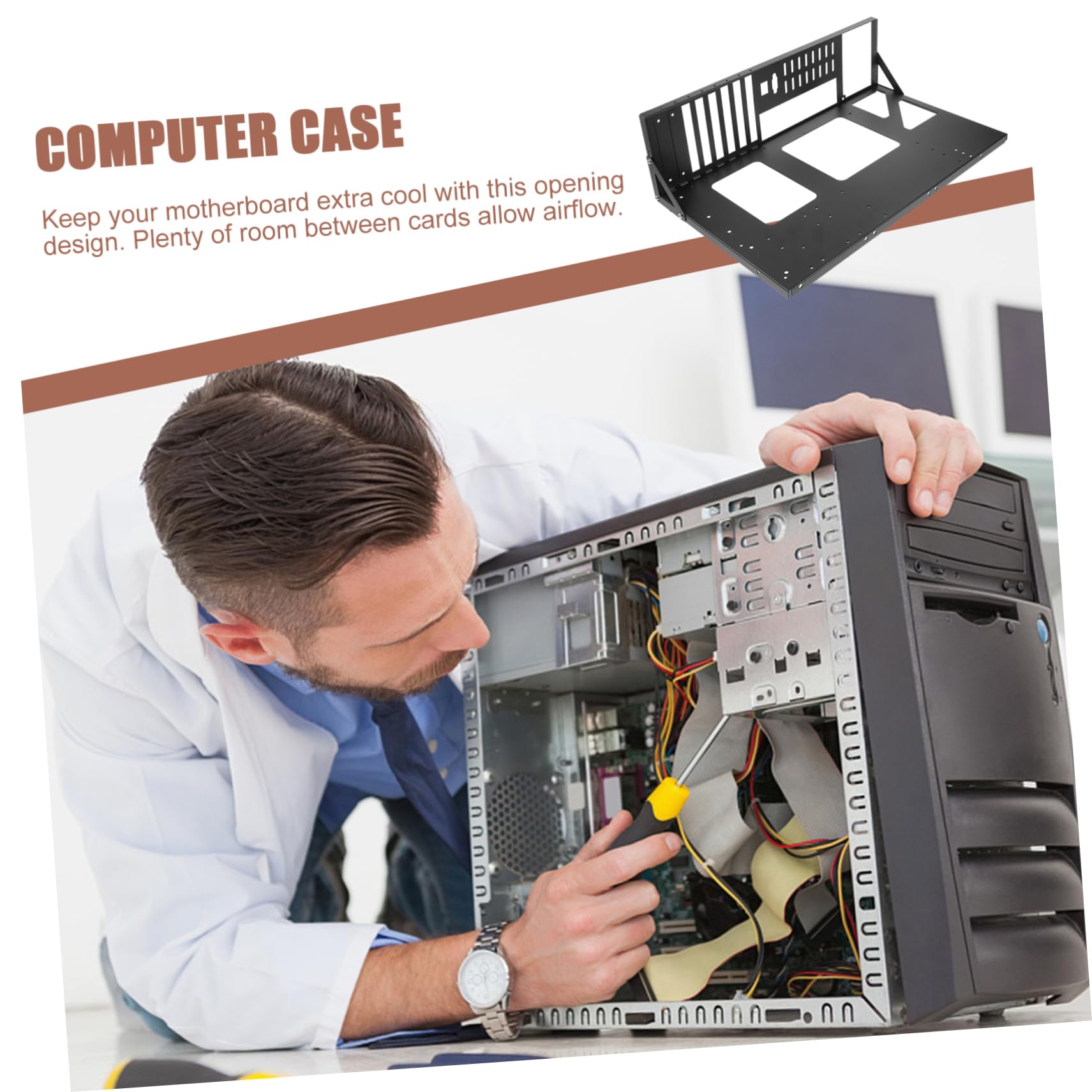 Jojofuny 2-Pack Motherboard Holder - Open Air Frame Case for Computer Motherboards - Durable Metal Motherboard Shelf Bracket - Perfect for PC Building, Repair & Testing Workstations