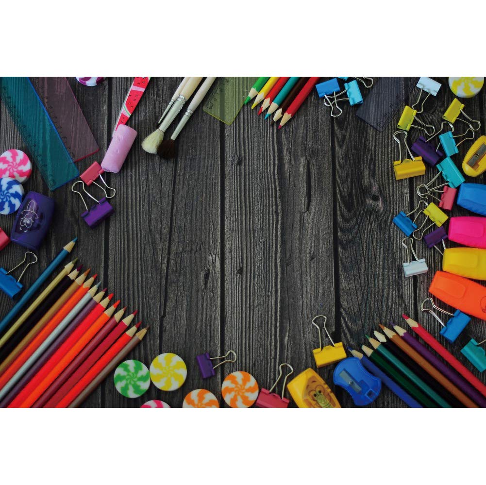 Vintage Wooden School Backdrop 8x6ft - Classroom Study Tools Photography Background for Student Portraits, Children Photo Shoots, and Studio Supplies | Perfect for Back to School, Yearbook, and Educational Events